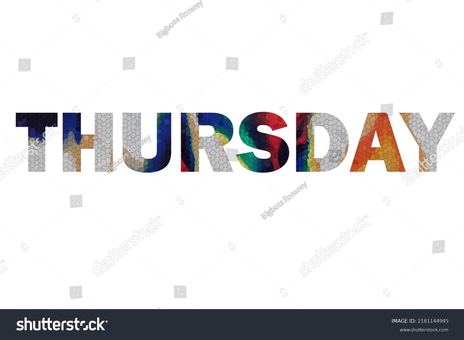 Thursday Typography Text Banner Word Thursday Stock Illustration ...