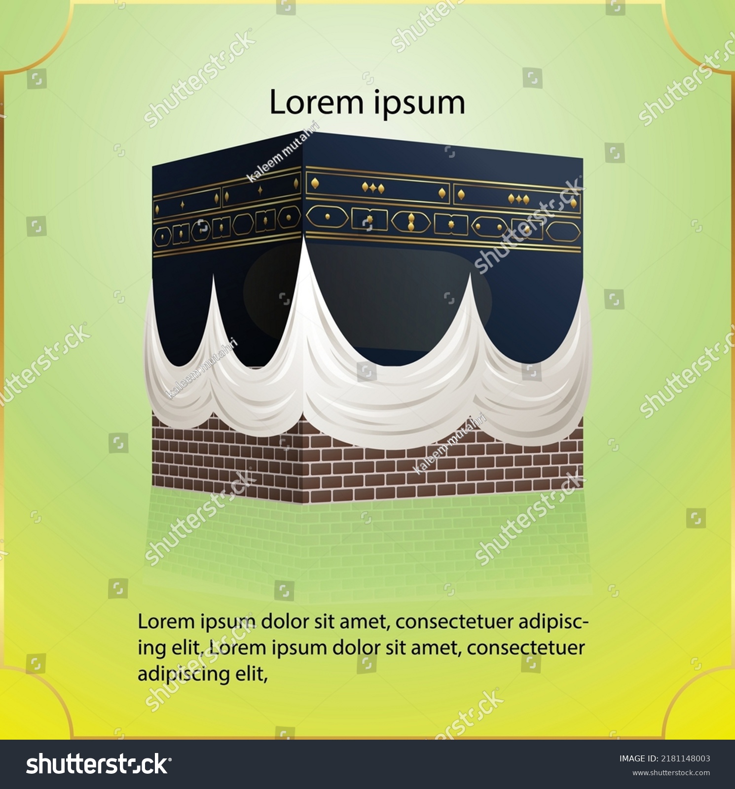 Mecca Shape Kabbah Hajj Mabroor Umrah Stock Vector (Royalty Free ...