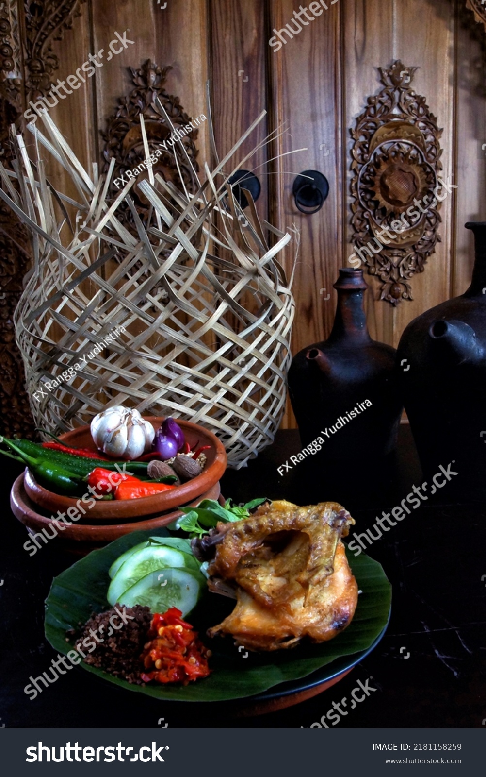 Indonesian Spiced Fried Chicken Fried Chicken Stock Photo 2181158259