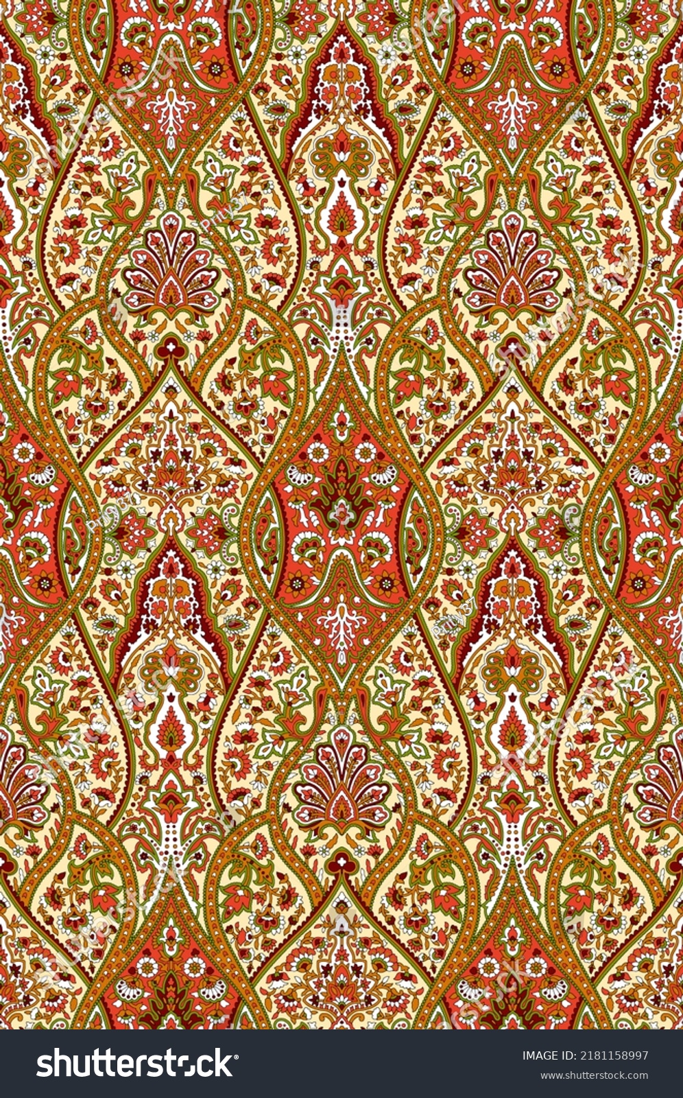 Seamless Beautiful Ethnic Paisley Pattern Silky Stock Illustration ...