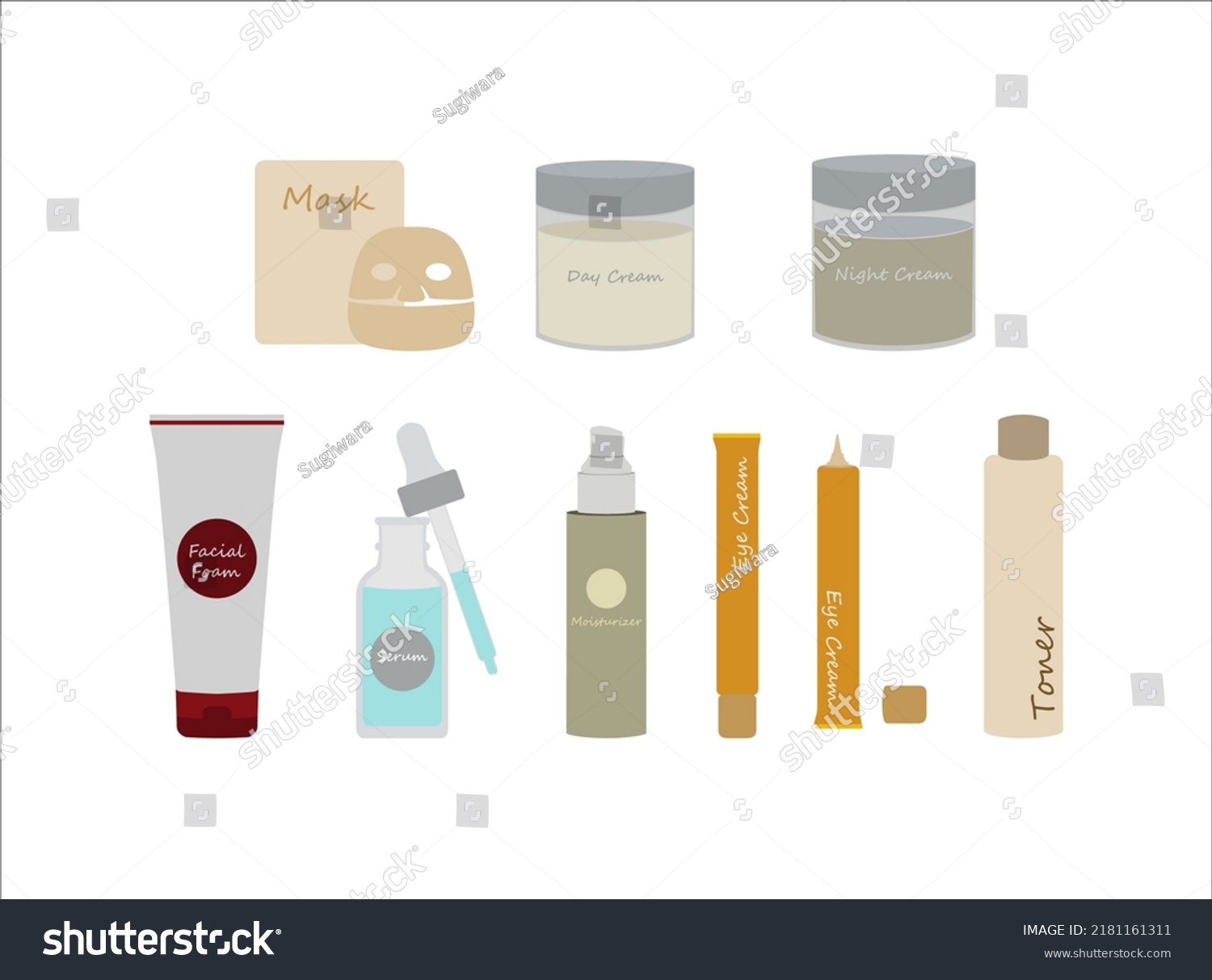 Set Skin Care Packaging Illustrations Vector Stock Vector (Royalty Free ...