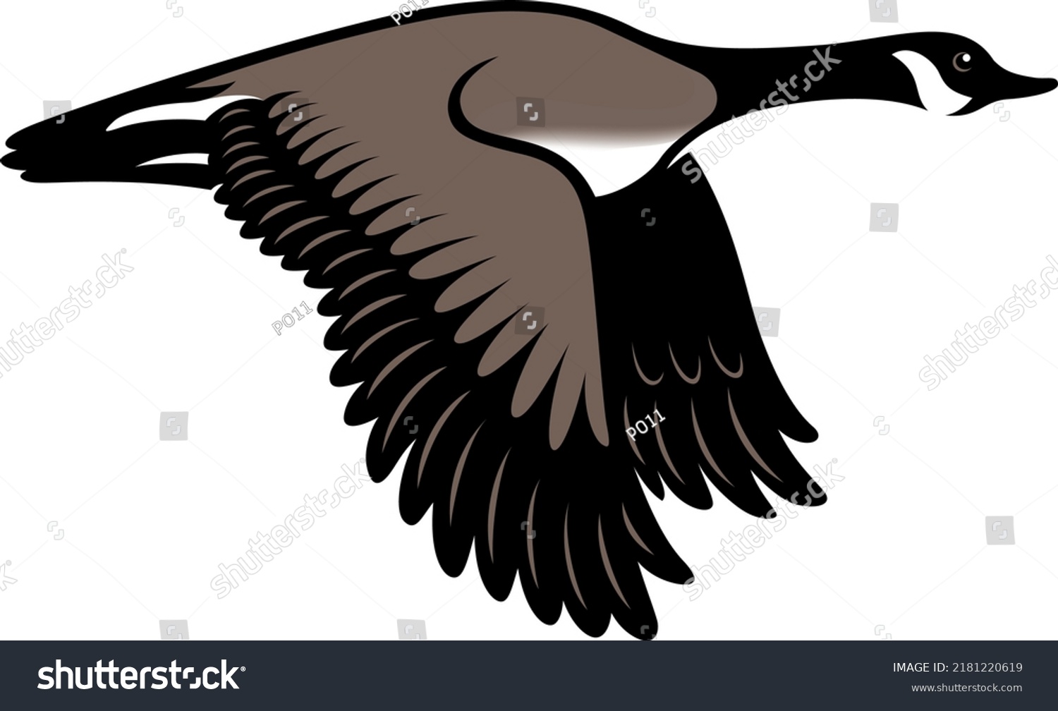 Illustration Flying Wild Goose Hunting Logo Stock Vector (Royalty Free ...