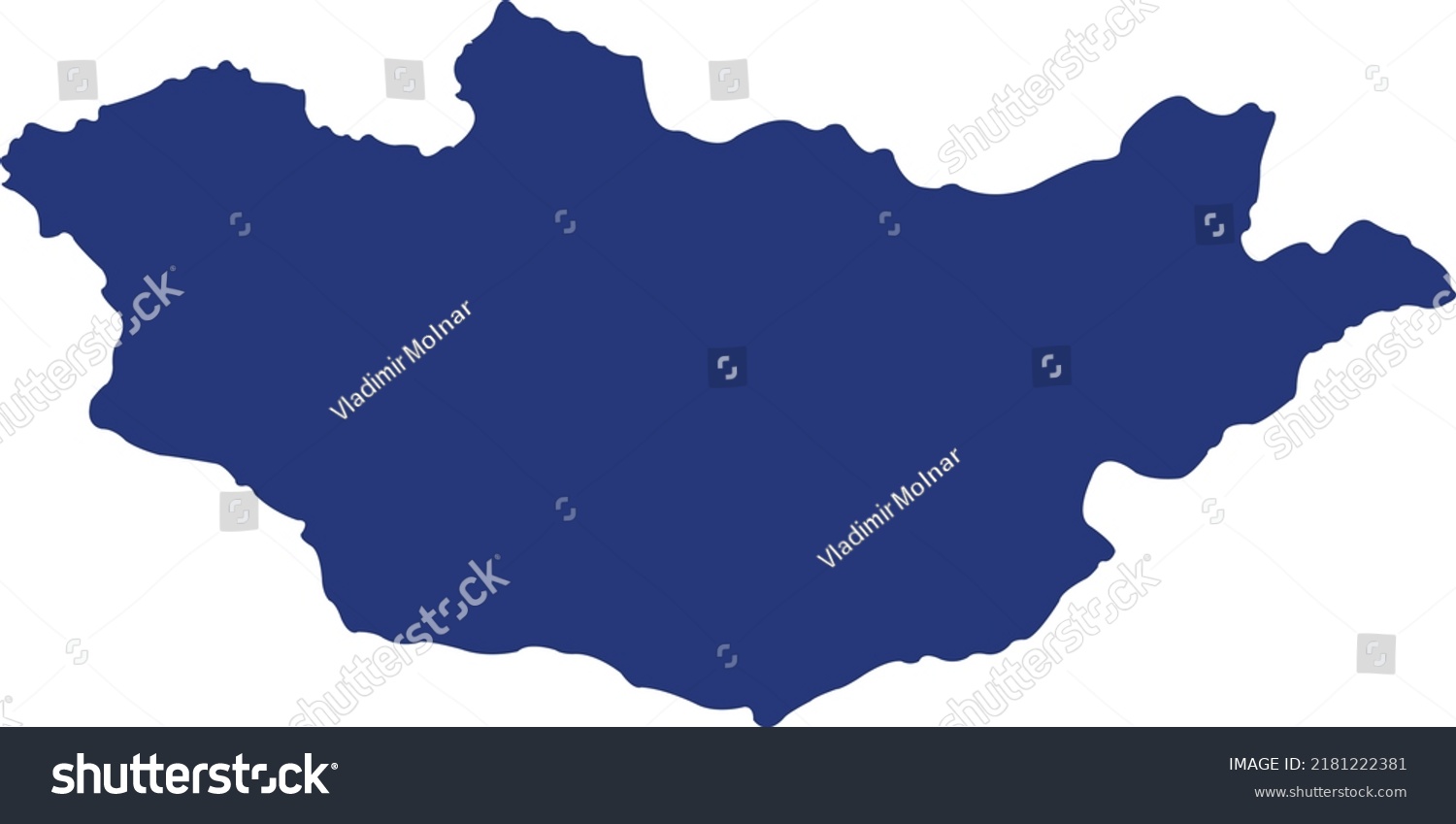 Vector Illustration Mongolia Map Stock Vector (Royalty Free) 2181222381 ...