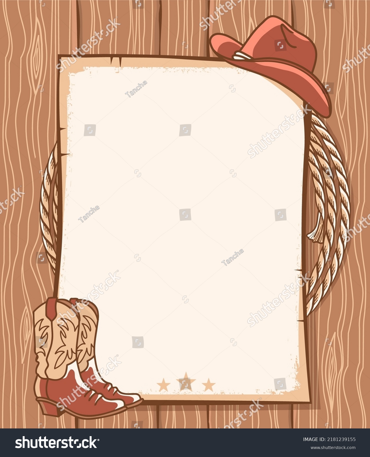 Cowboy Paper Background Text Vector Western Stock Vector (Royalty Free ...