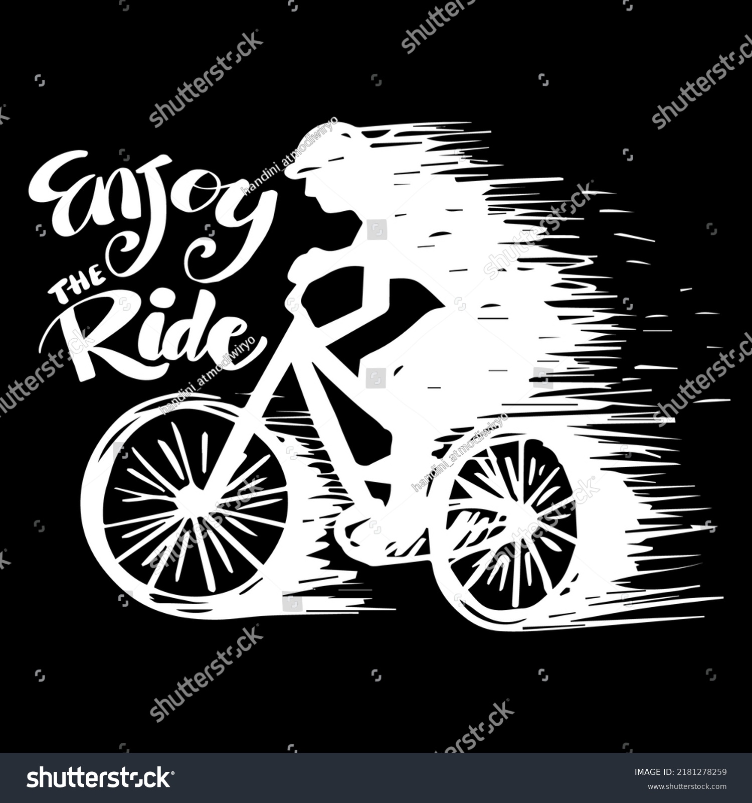 Enjoy Ride Hand Lettering Motivational Quote Stock Vector (Royalty Free ...