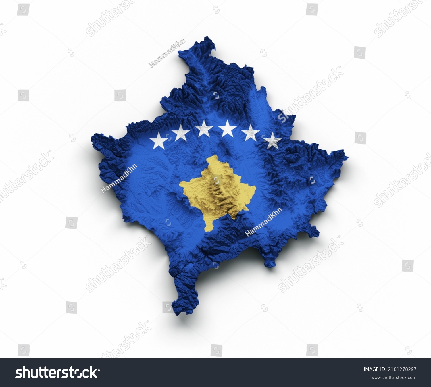 Kosovo Map Flag Shaded Relief Color Stock Illustration 2181278297   Stock Photo Kosovo Map Flag Shaded Relief Color Height Map On White Background D Illustration 2181278297 