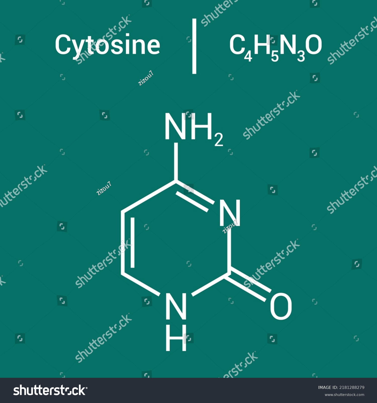 Chemical Structure Cytosine C4h5n3o Stock Vector Royalty Free 2181288279 Shutterstock