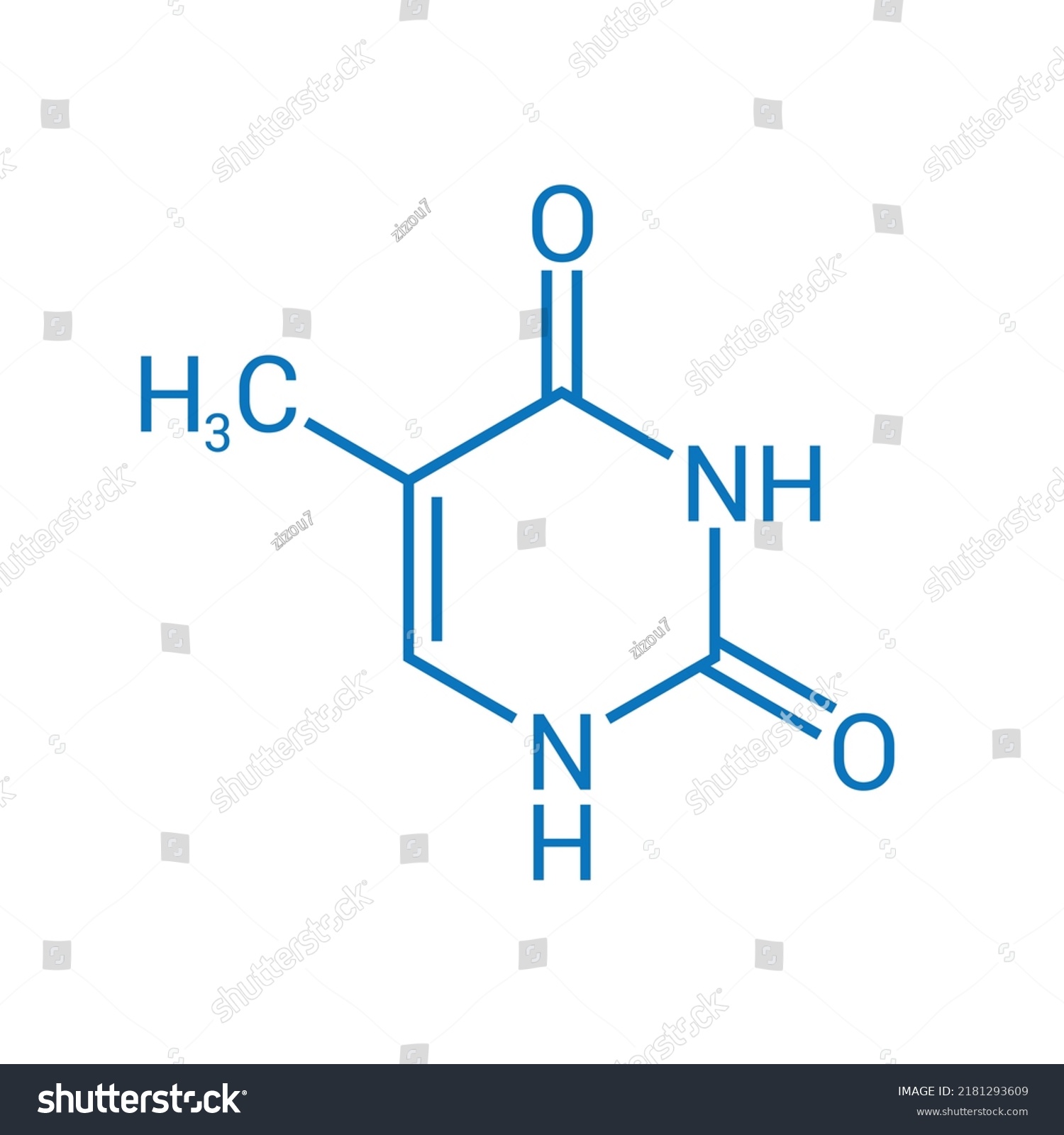 Chemical Structure Thymine C5h6n2o2 Stock Vector (Royalty Free