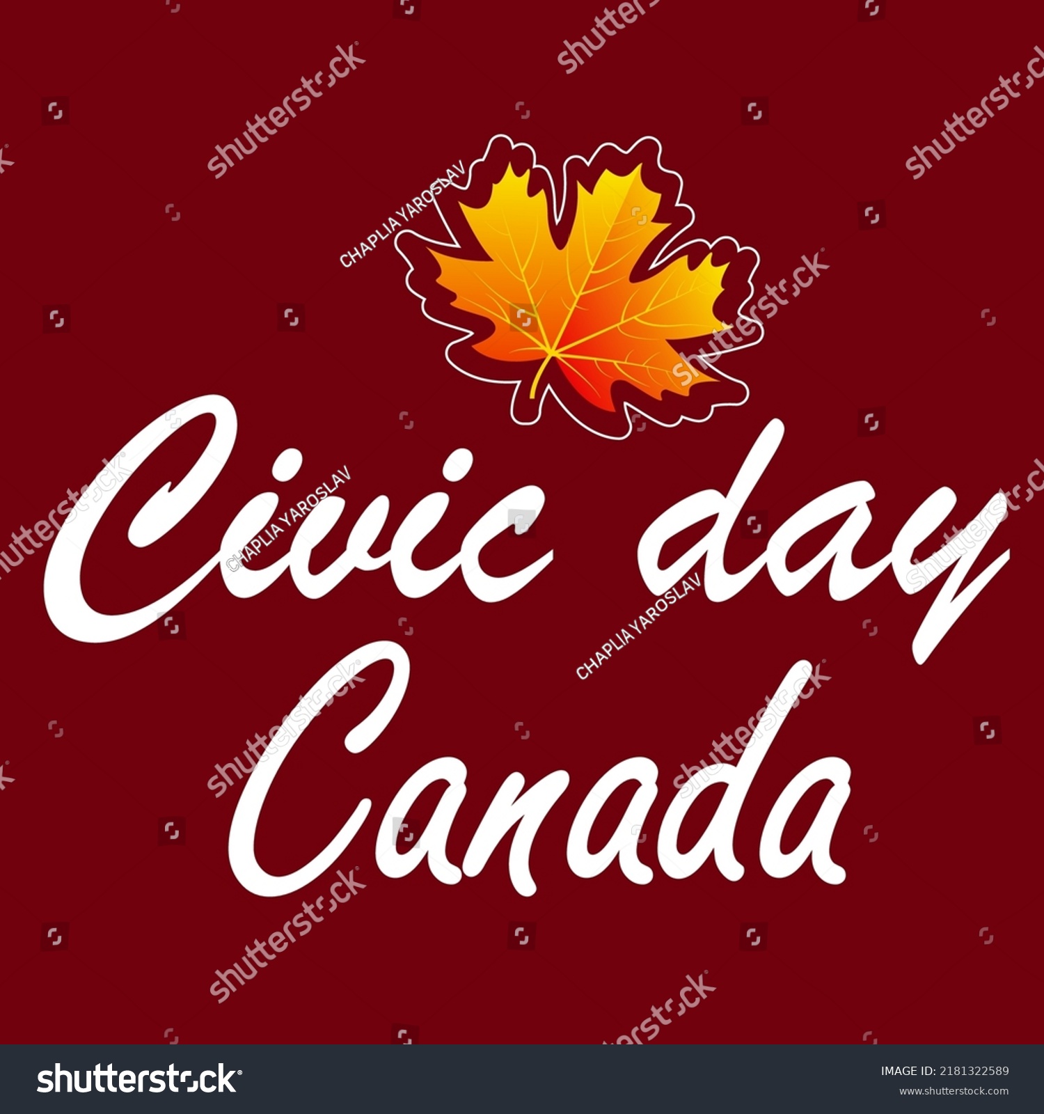 Civic Day Canada Typography Vector Art Stock Vector (Royalty Free