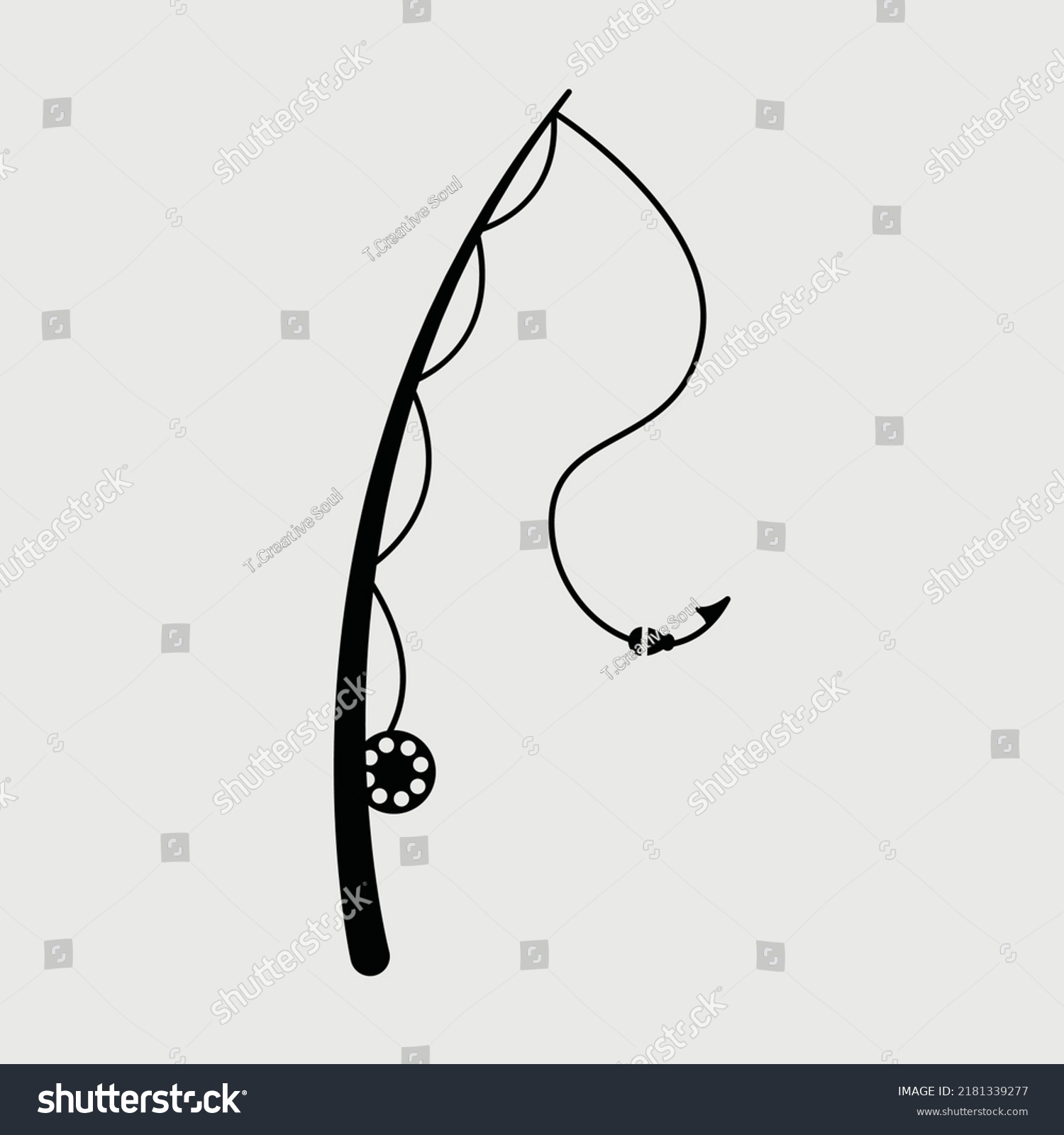 Fishing Rod Svg Printable Vector Design Stock Vector (Royalty Free ...