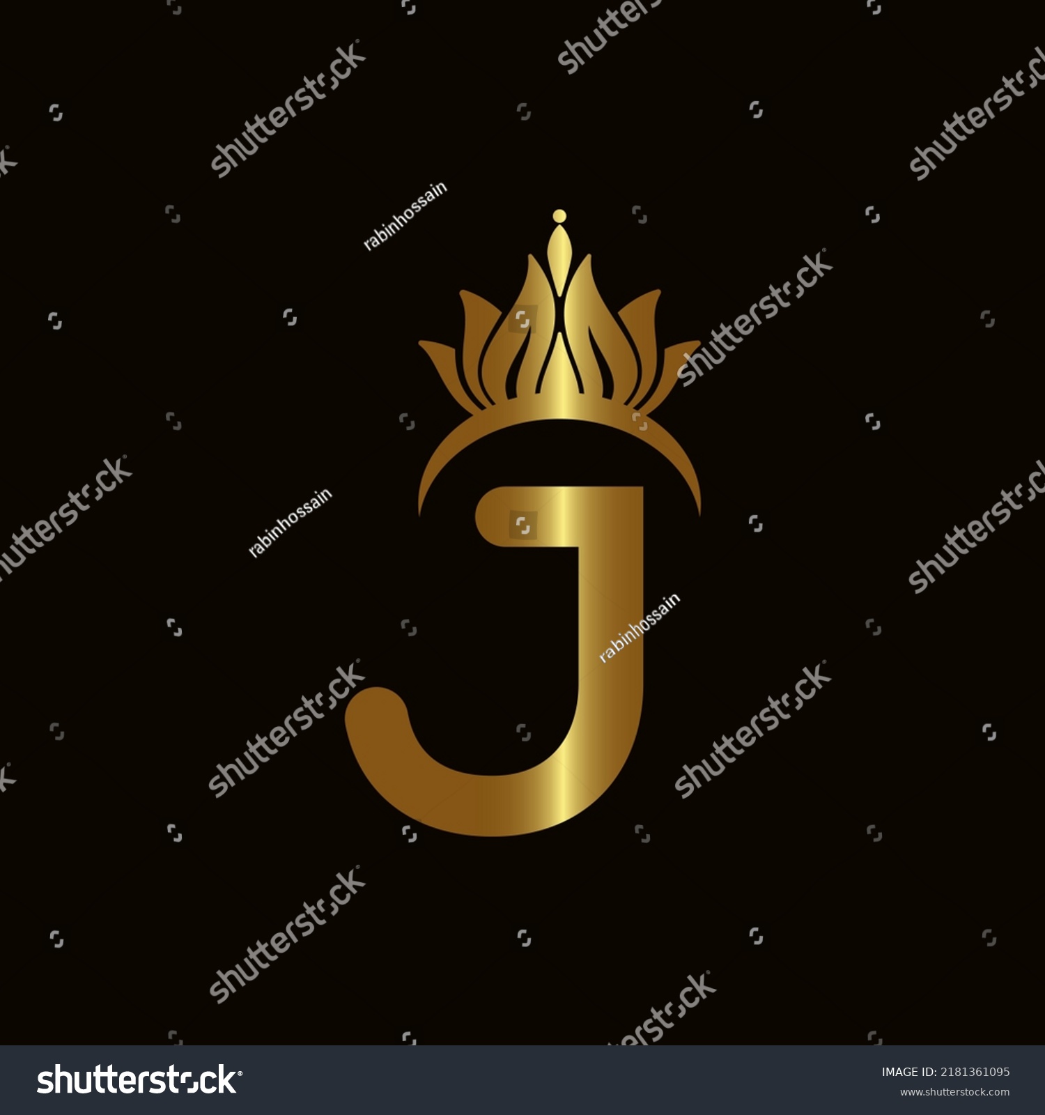 Letter J Crown Logo Crown Logo Stock Vector (Royalty Free) 2181361095 ...