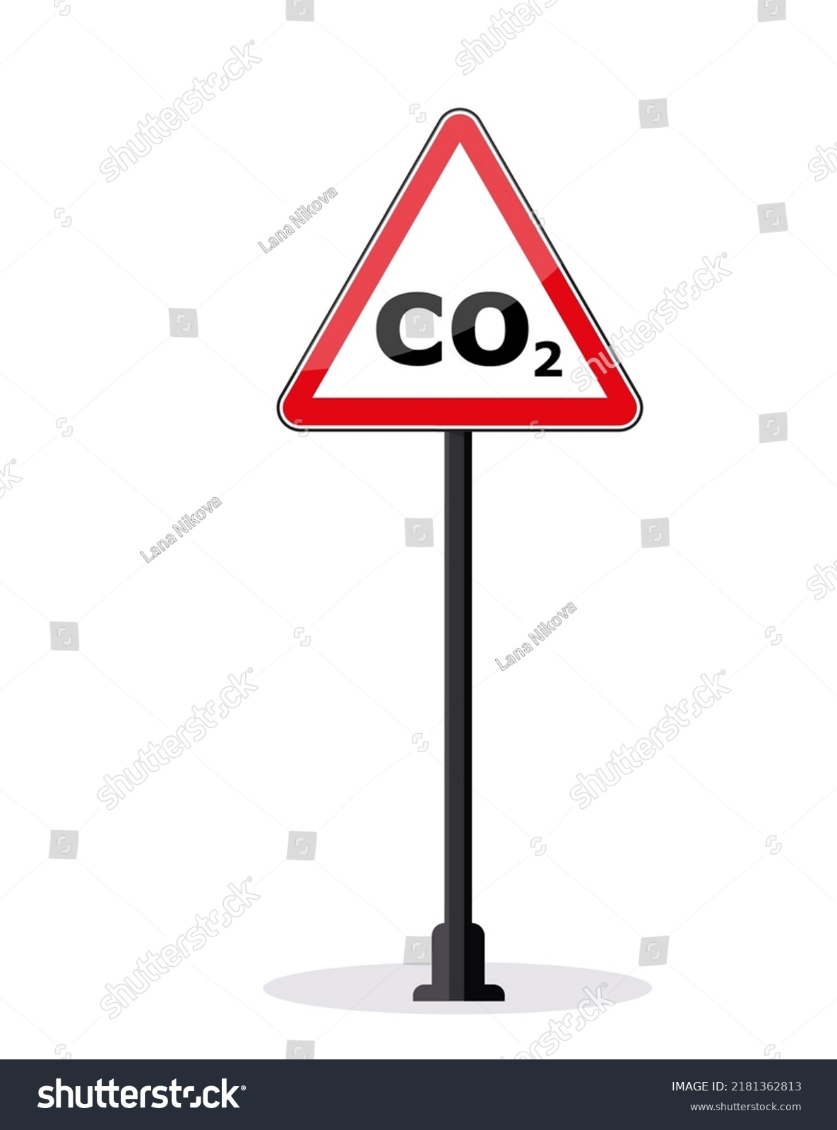 Co2 Warning Traffic Sign Frame Vector Stock Vector (Royalty Free ...