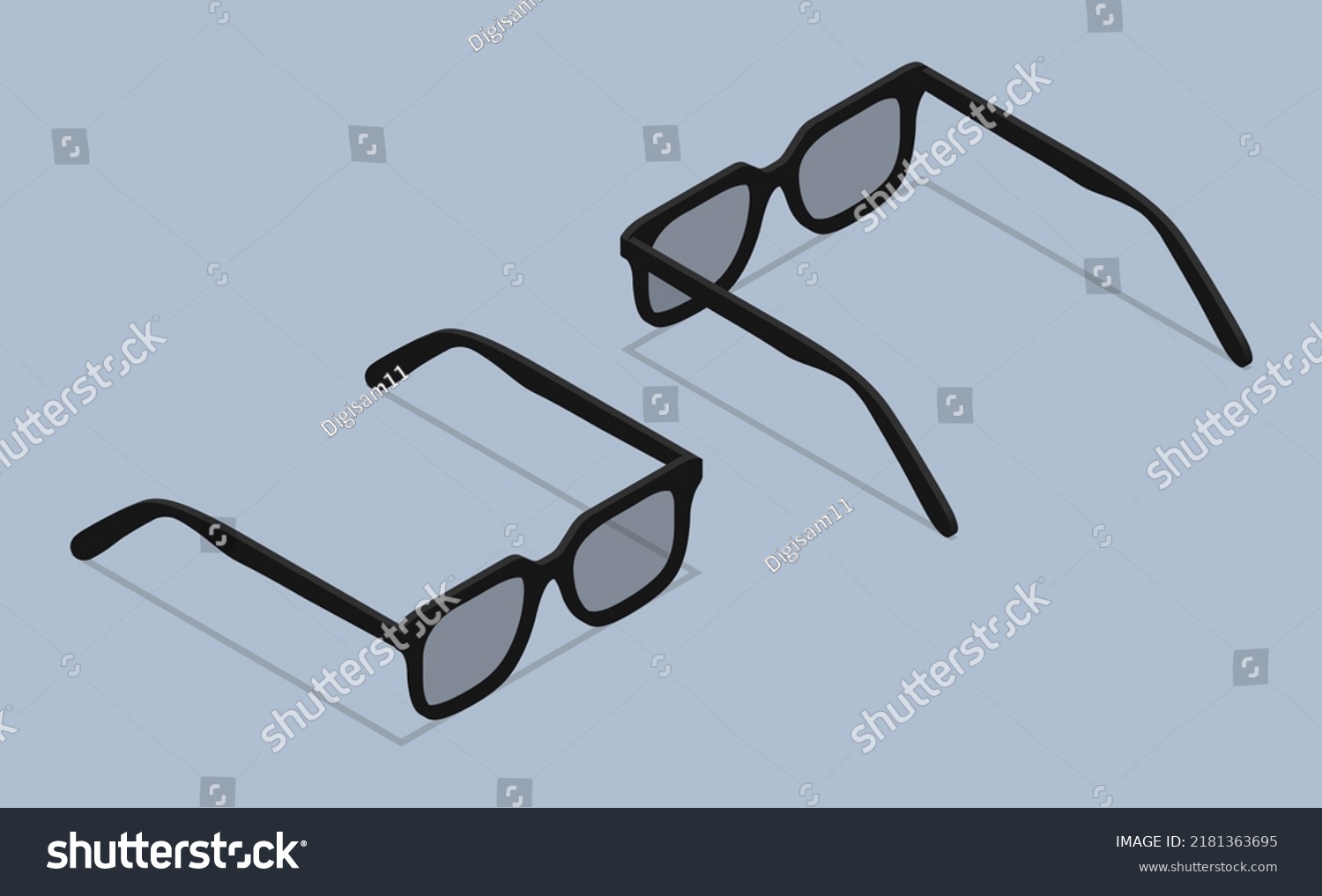 Isometric Eyeglasses Flat Style Illustration Isolated Stock Vector Royalty Free 2181363695