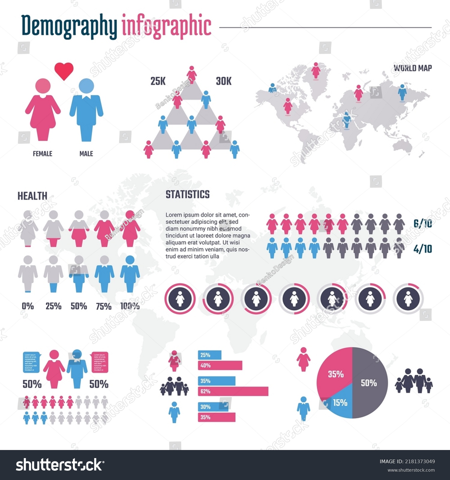 Business Statistics Graph Demographics Population Chart Stock Vector ...