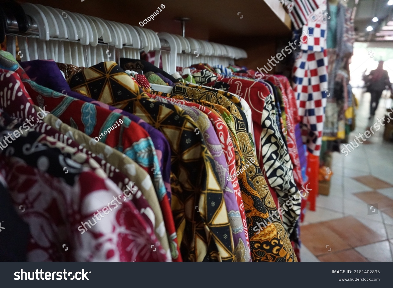 Batik Clothes Shirts Hanging On Shelf Stock Photo 2181402895 | Shutterstock