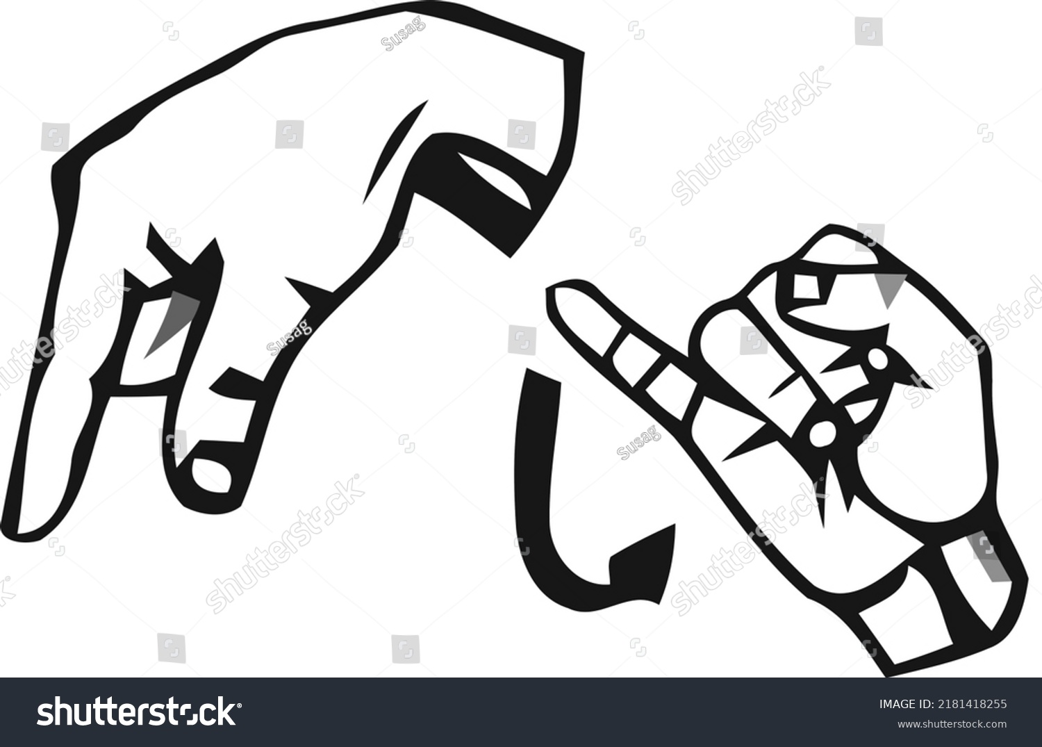 Hand Gestures Line Icon Set Included Stock Illustration 2181418255 Shutterstock 6301