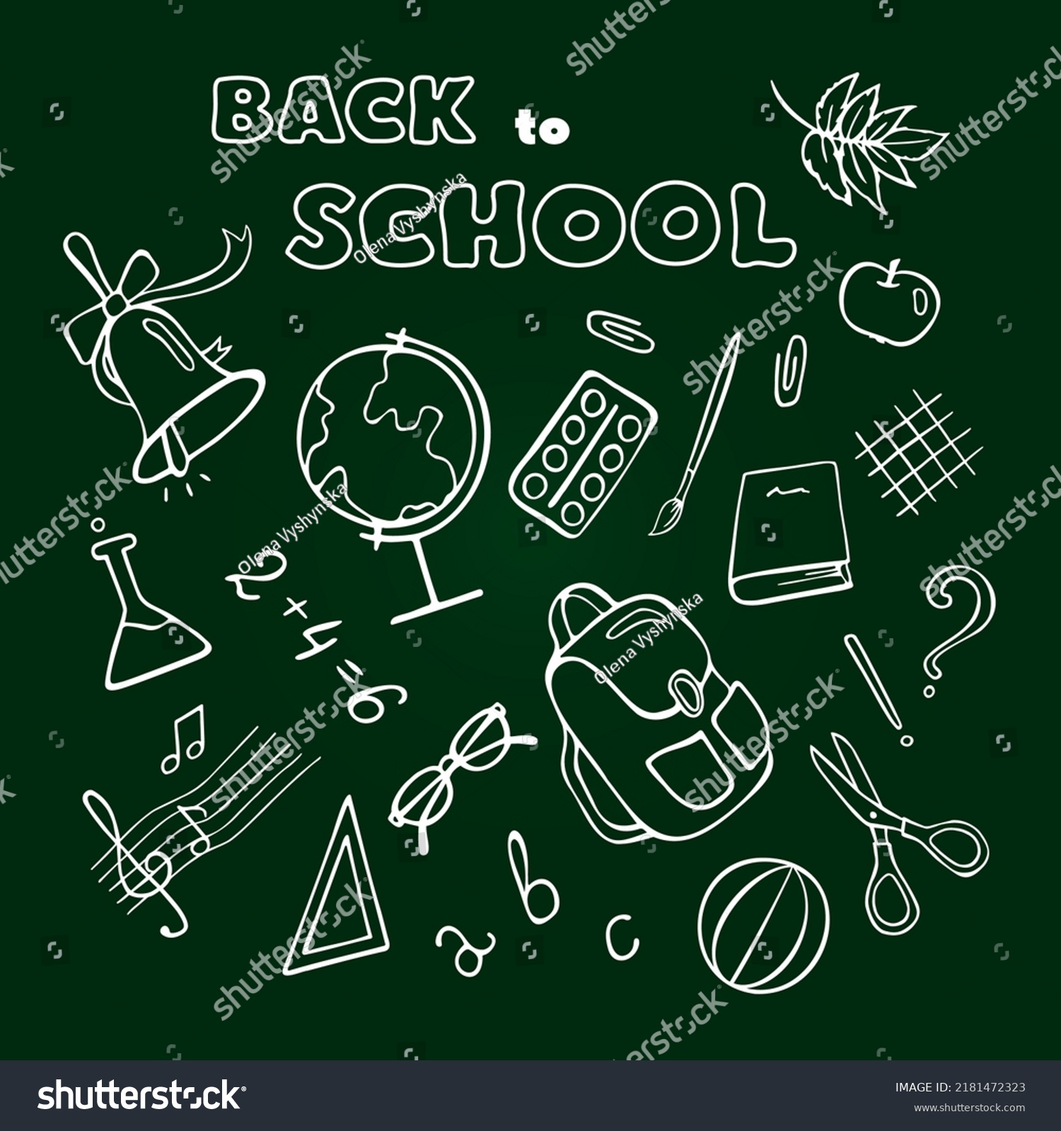 School Day Doodle Icons Hand Made Stock Vector (Royalty Free ...