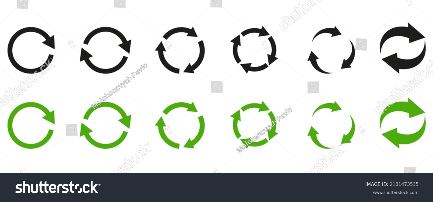 Set Circle Arrow Vector Icons Recycle Stock Vector (Royalty Free ...