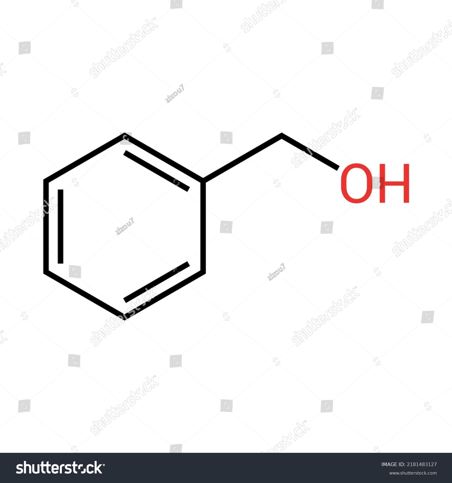 Chemical Structure Benzyl Alcohol C7h8o Stock Vector (Royalty Free ...