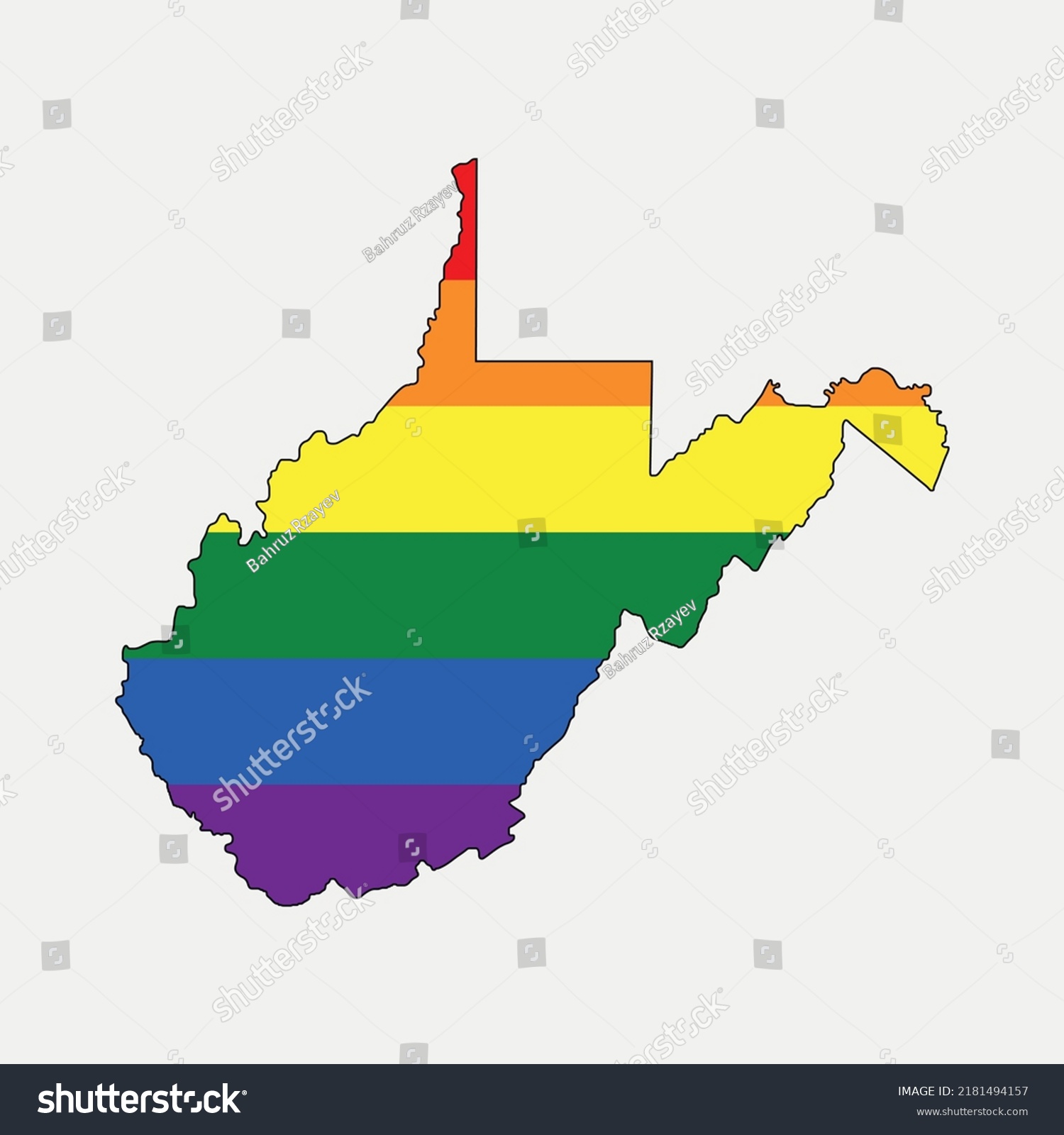 Map West Virginia Lgbt Flag United Stock Vector Royalty Free 2181494157 Shutterstock