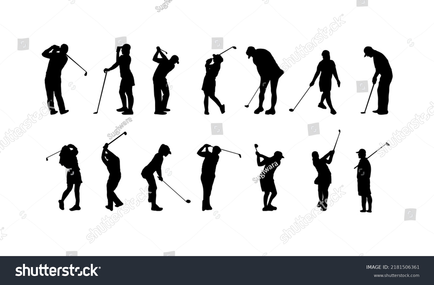 Golf Player Icon Golfer Abstract Vector Stock Vector (Royalty Free ...