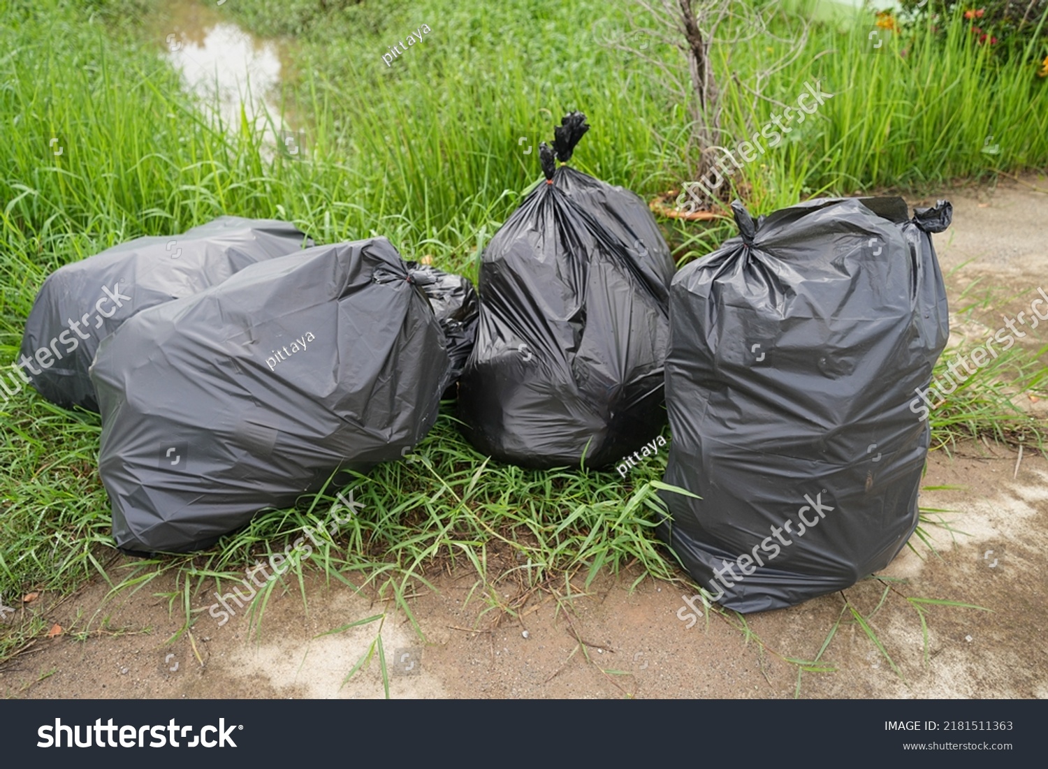 Garbage Black Plastic Bag Tightly Tied Stock Photo 2181511363 garbage-black-plastic-bag-tightly-tied-stock-photo-2181511363