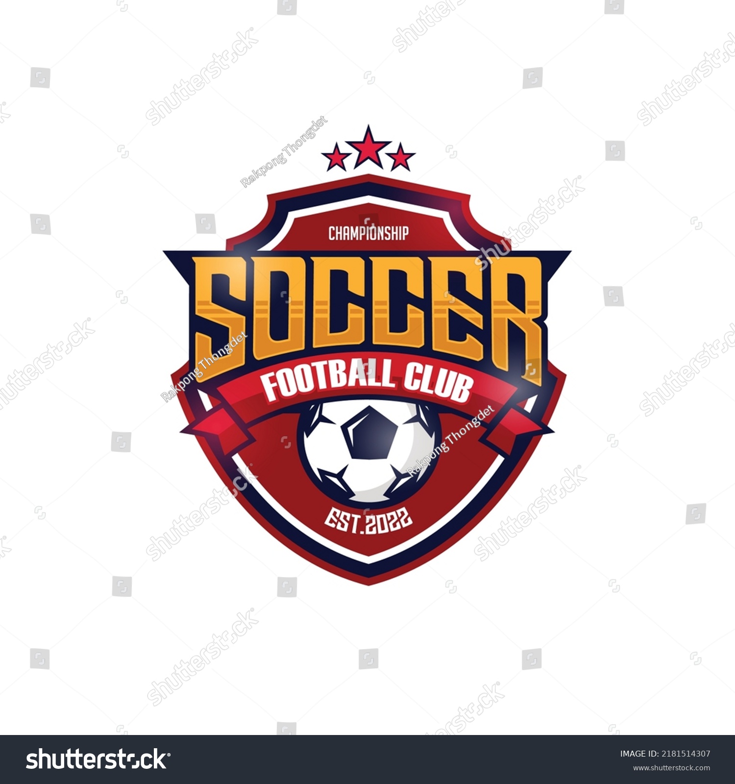 Soccer Football Badge Design Templates Sport Stock Vector (Royalty Free ...