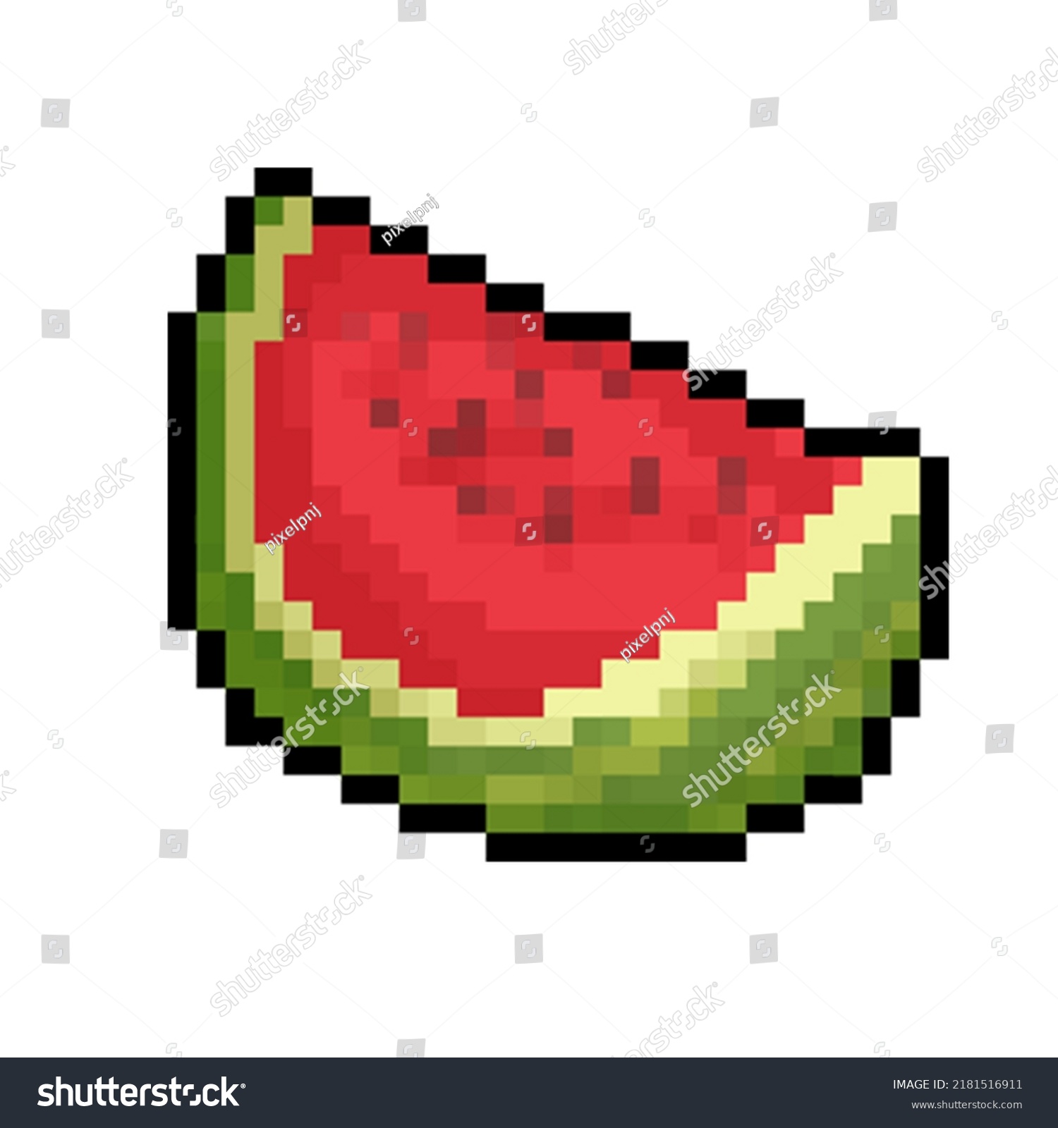 Watermelon Pixel Art 32 Bit Stock Vector (Royalty Free) 2181516911 ...