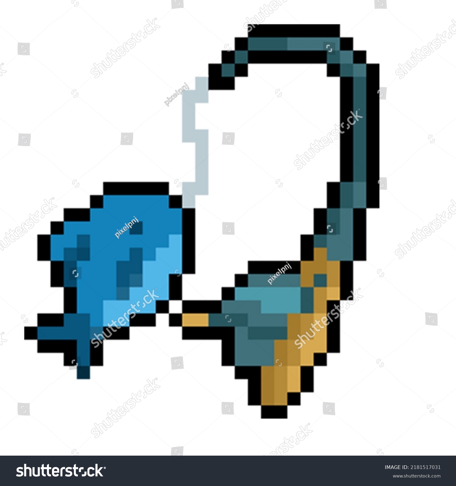 Fishing Pole Pixel Art 32 Bit Stock Vector (Royalty Free) 2181517031 ...