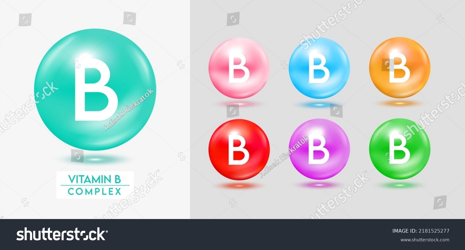 Vitamin B Complex Set Colorful Balls Stock Vector (Royalty Free ...