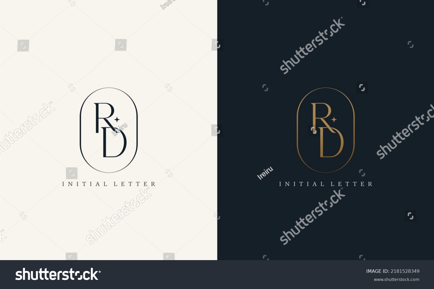 Premium Rd Logo Monogram Gold Circle Stock Vector (Royalty Free ...