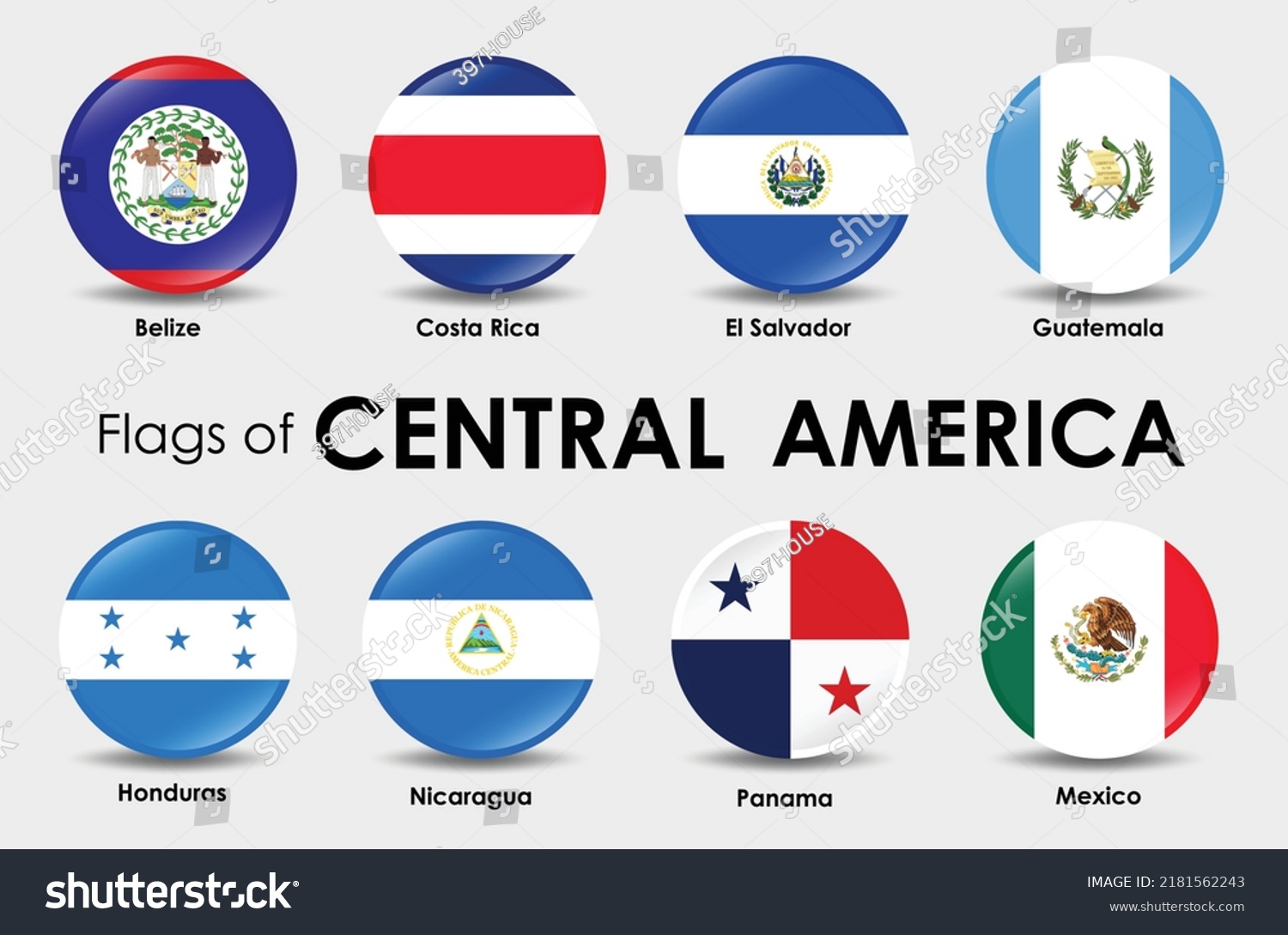 Lista De Todas Las Banderas De Centroamerica Vector D 2953