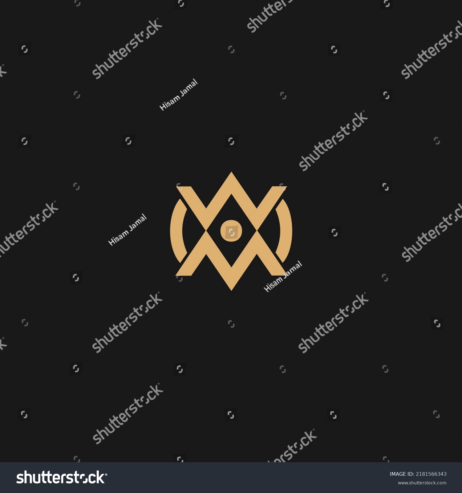 Premium Letter Wm Logo Design Concept Stock Vector (Royalty Free