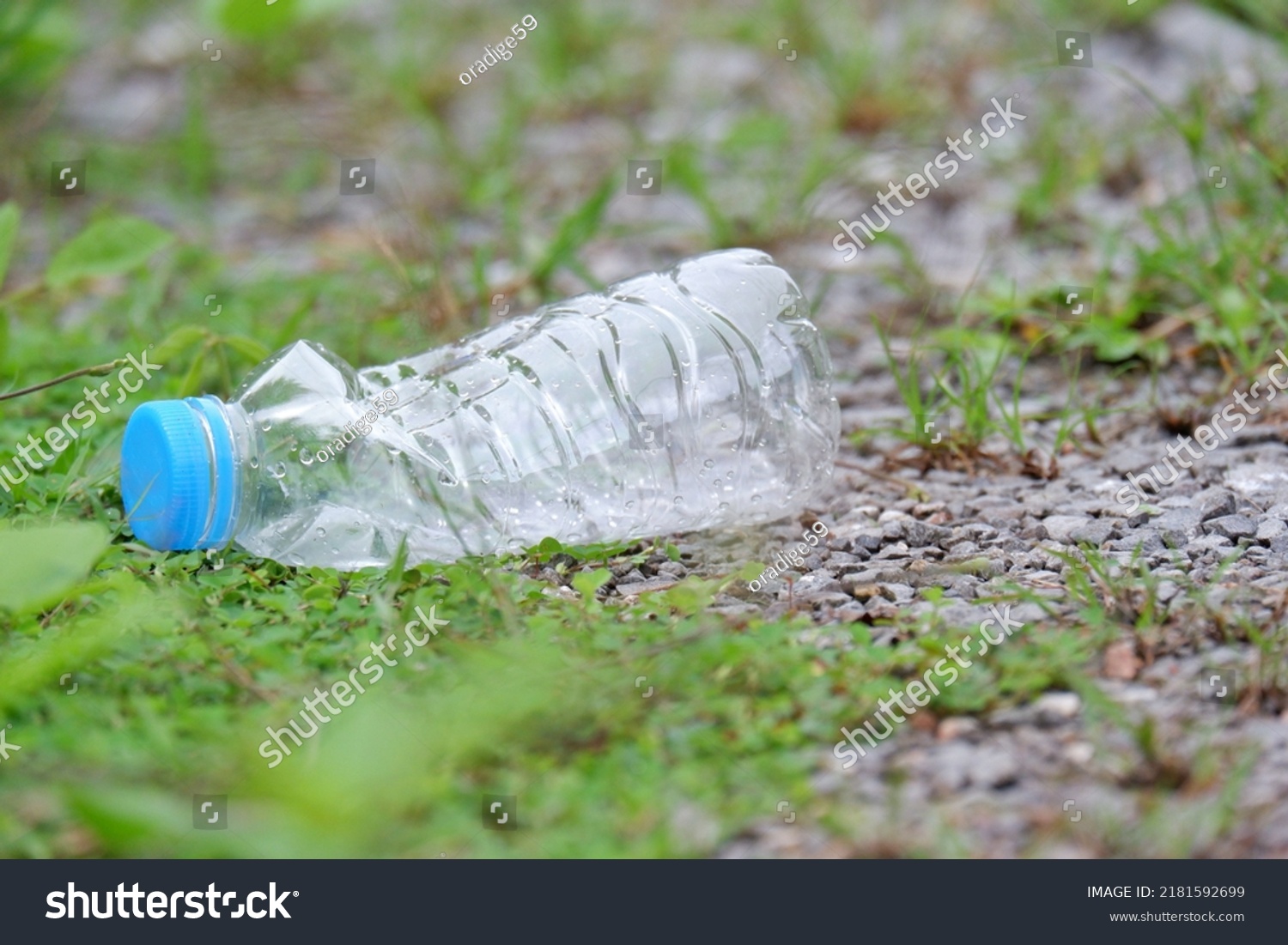 Plastic Bottle Drinking Water Littering On Stock Photo 2181592699 ...