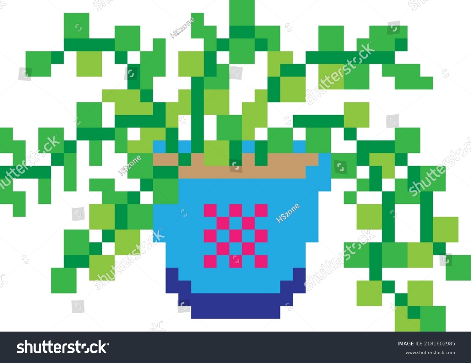 Plant Pixel Art Vector Illustration Plant Stock Vector (Royalty Free ...