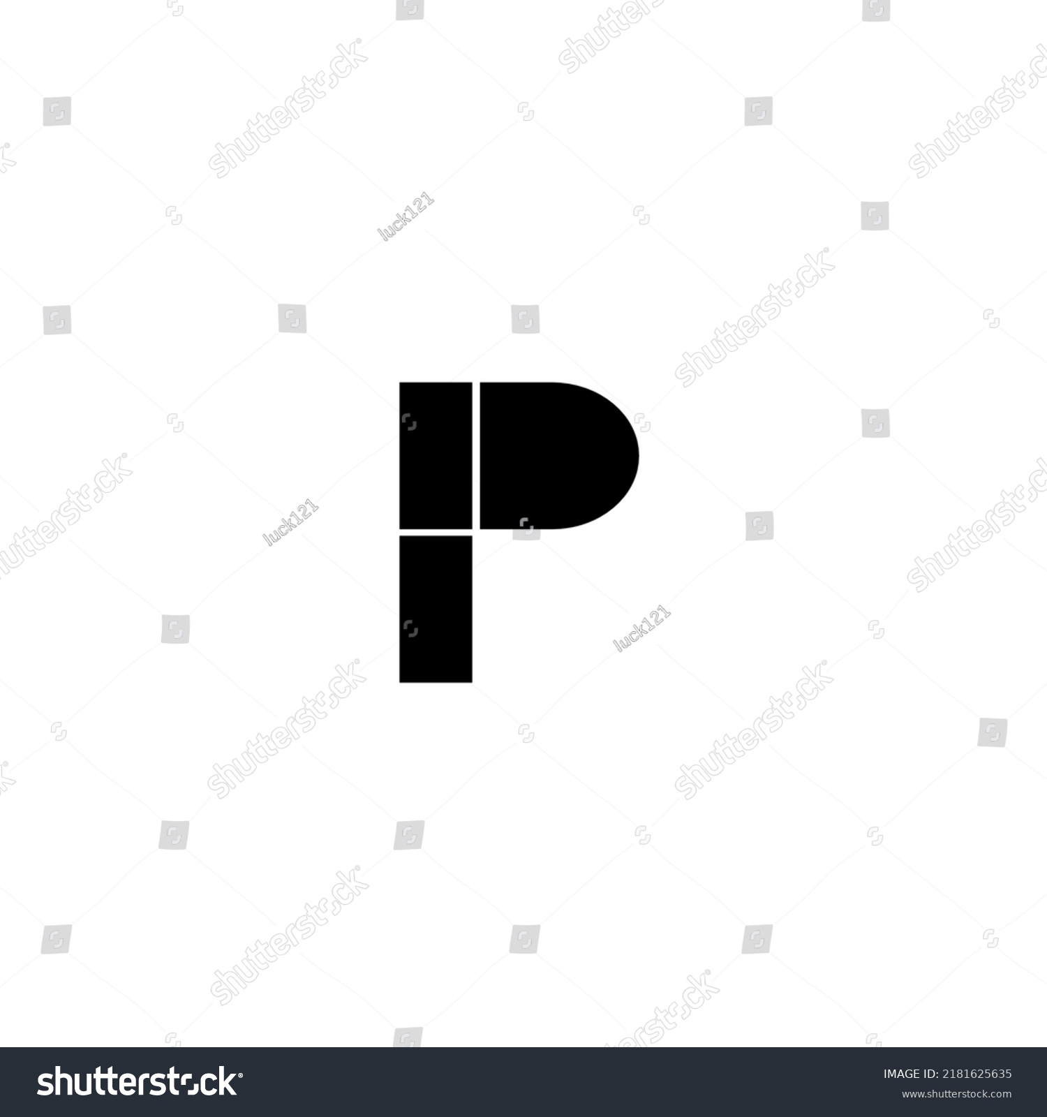 Logo Alphabet P On White Background Stock Illustration 2181625635 ...