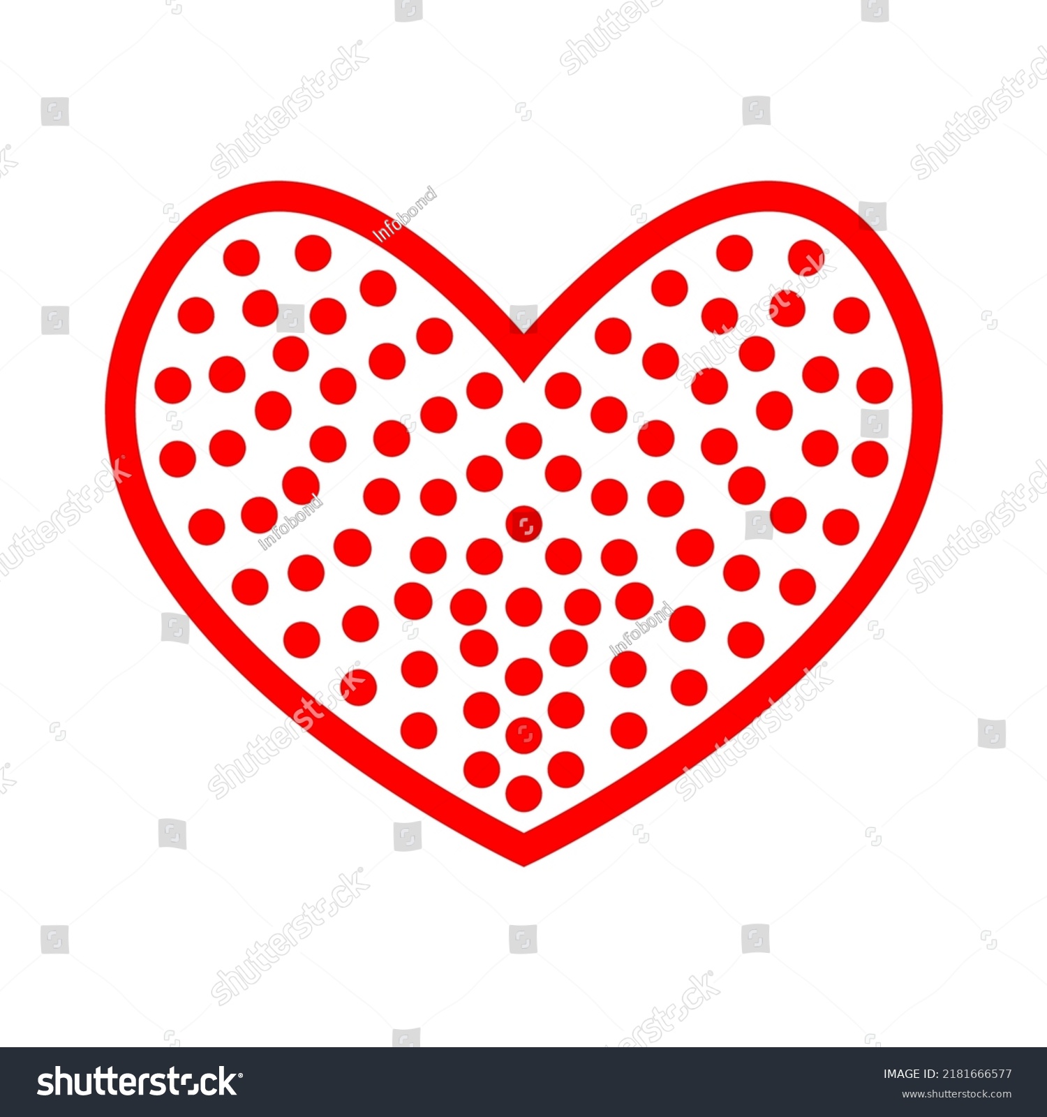 Red Heart Icon Red Dots Inside Stock Vector (Royalty Free) 2181666577 ...