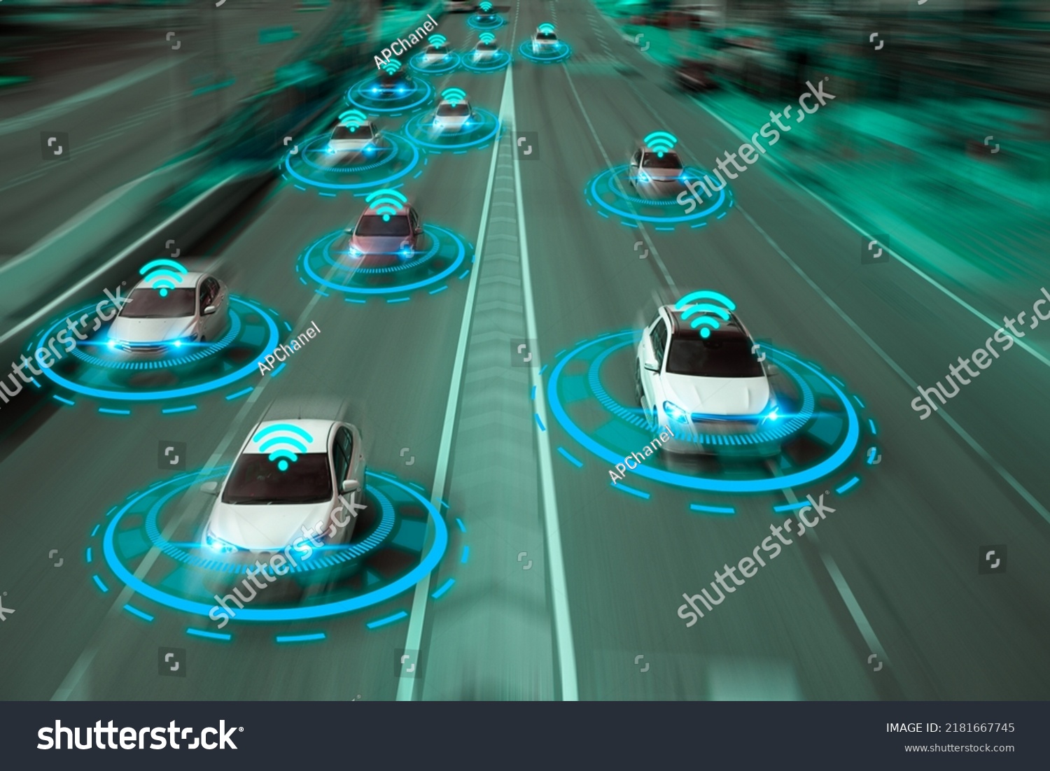 Autonomous Ecosystem Vehicle Wireless Systems 5g Stock Photo 2181667745 ...