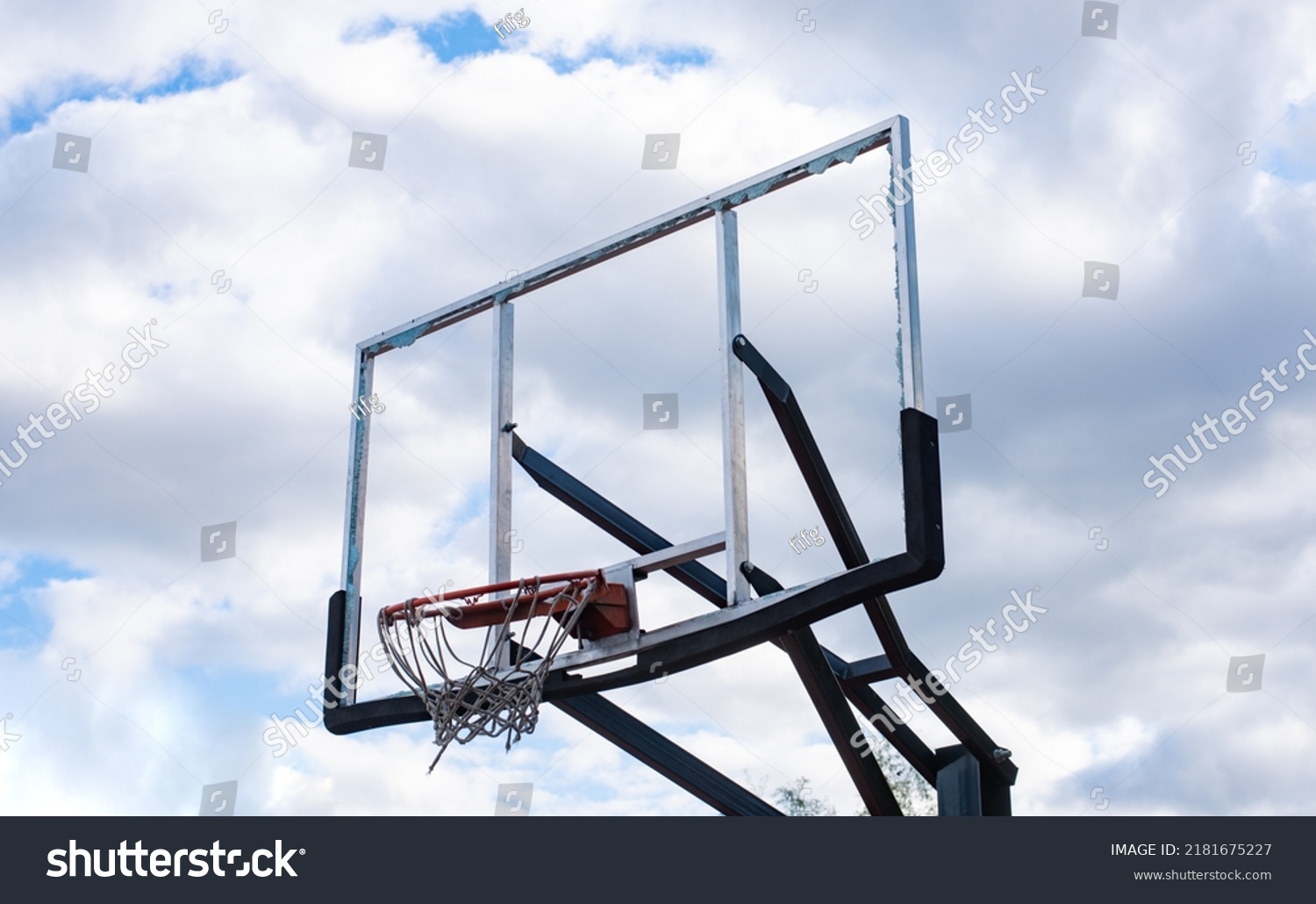 Broken Glass Backboard Broken Hoop On Stock Photo 2181675227 | Shutterstock