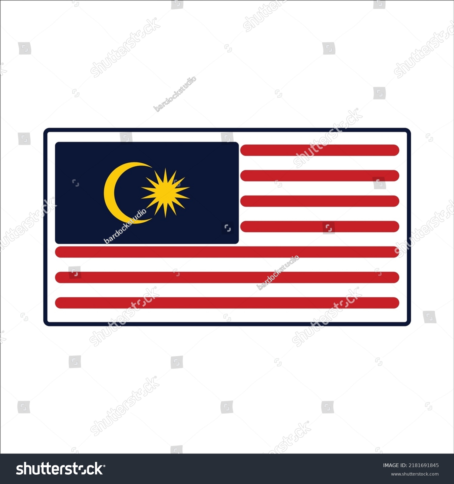 Line Art Malaysian Flag Stock Vector (Royalty Free) 2181691845 ...