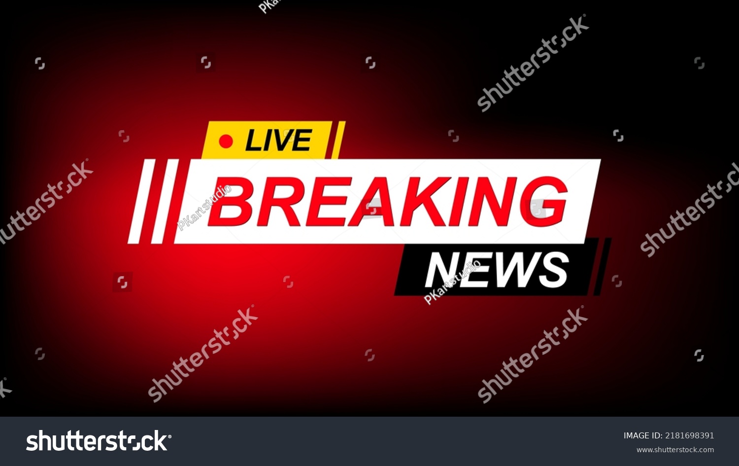 Breaking News Screen Banner Template Design Stock Vector (Royalty Free ...