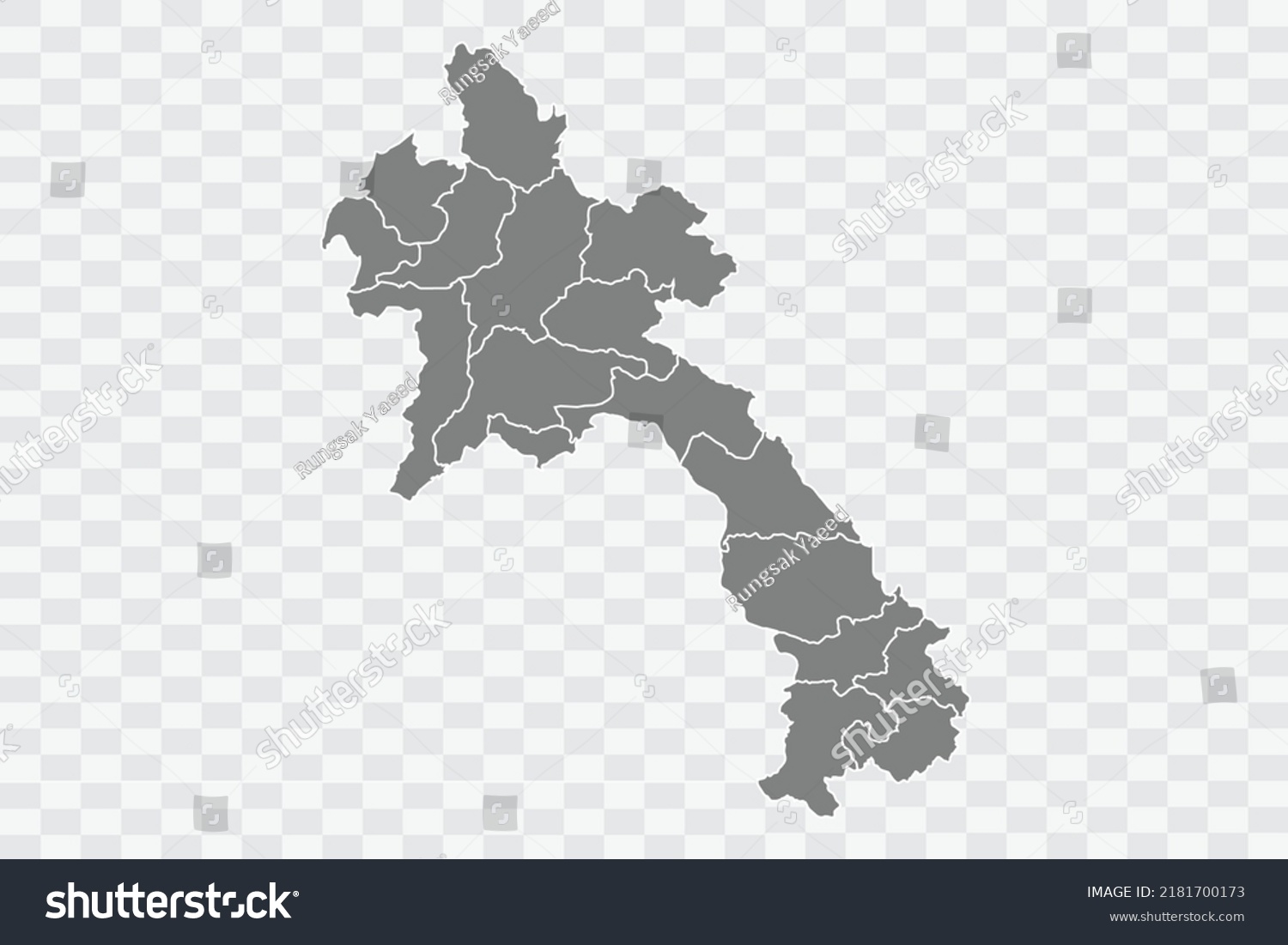 Laos Map Color On White Background Stock Vector Royalty Free