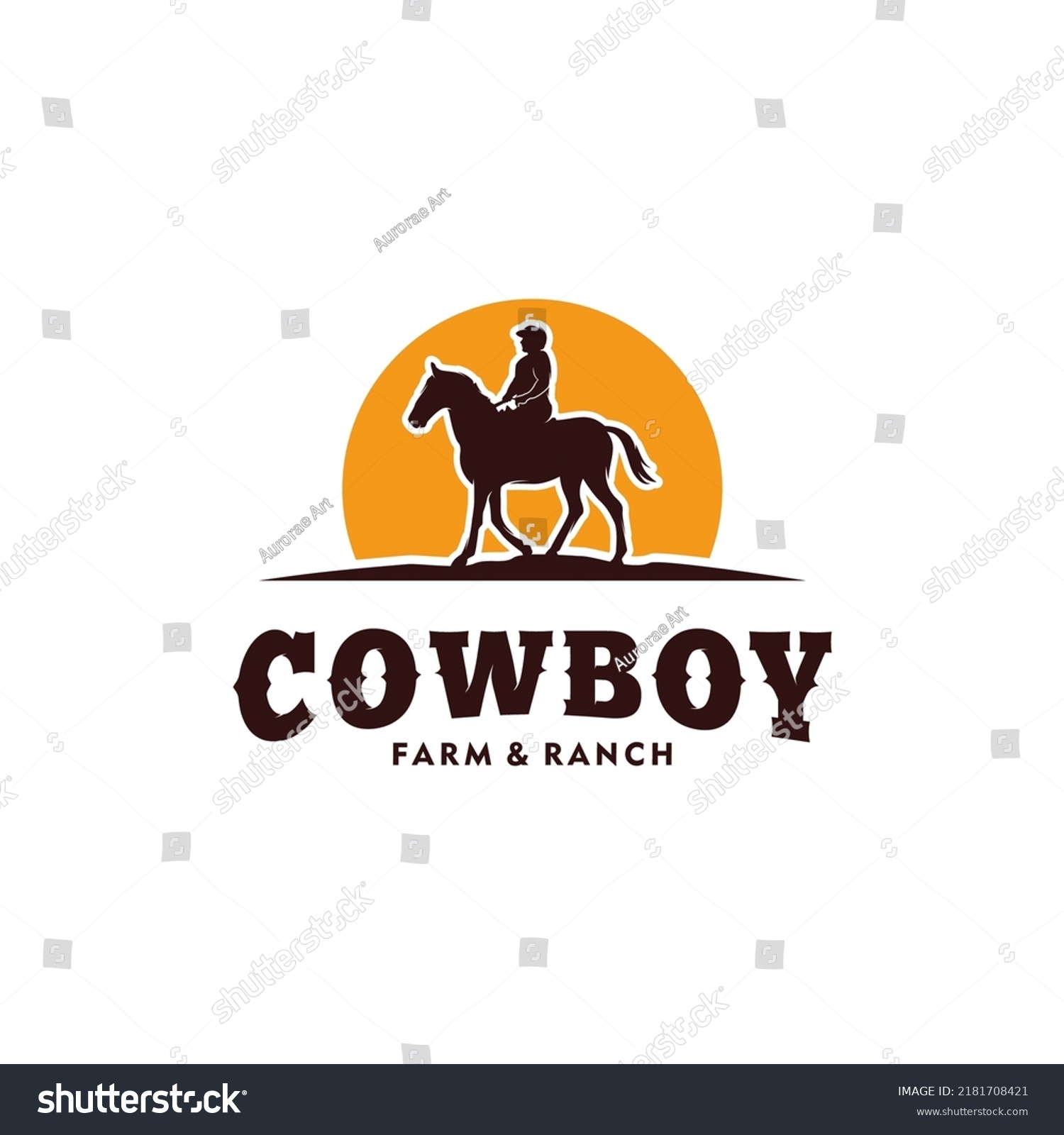 Rodeo Retro Logo Cowboy Horse Rider Stock Vector (Royalty Free ...