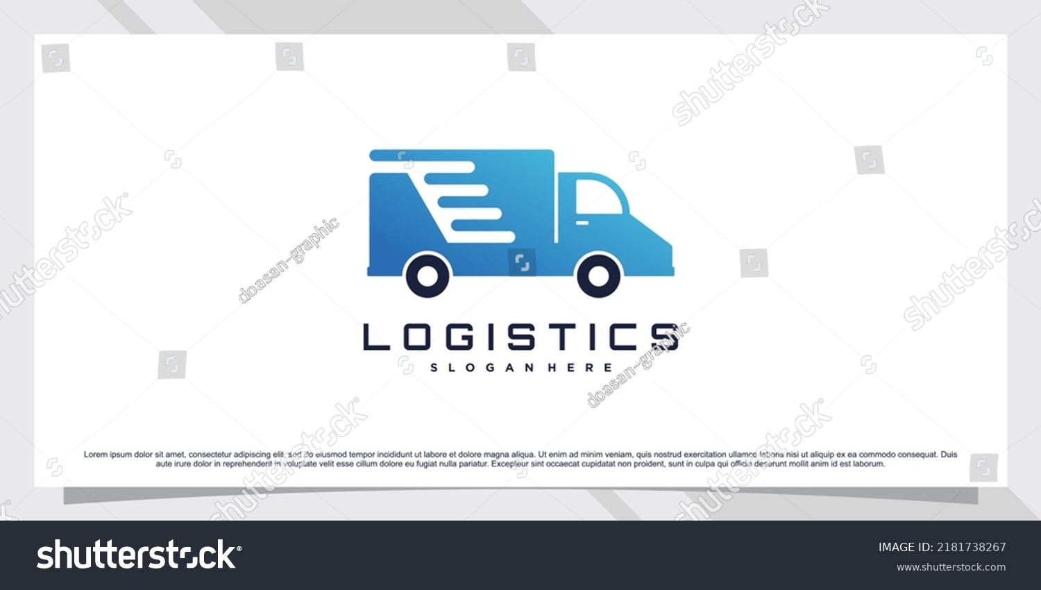 Logistics Truck Transportation Logo Design Inspiration Stock Vector ...