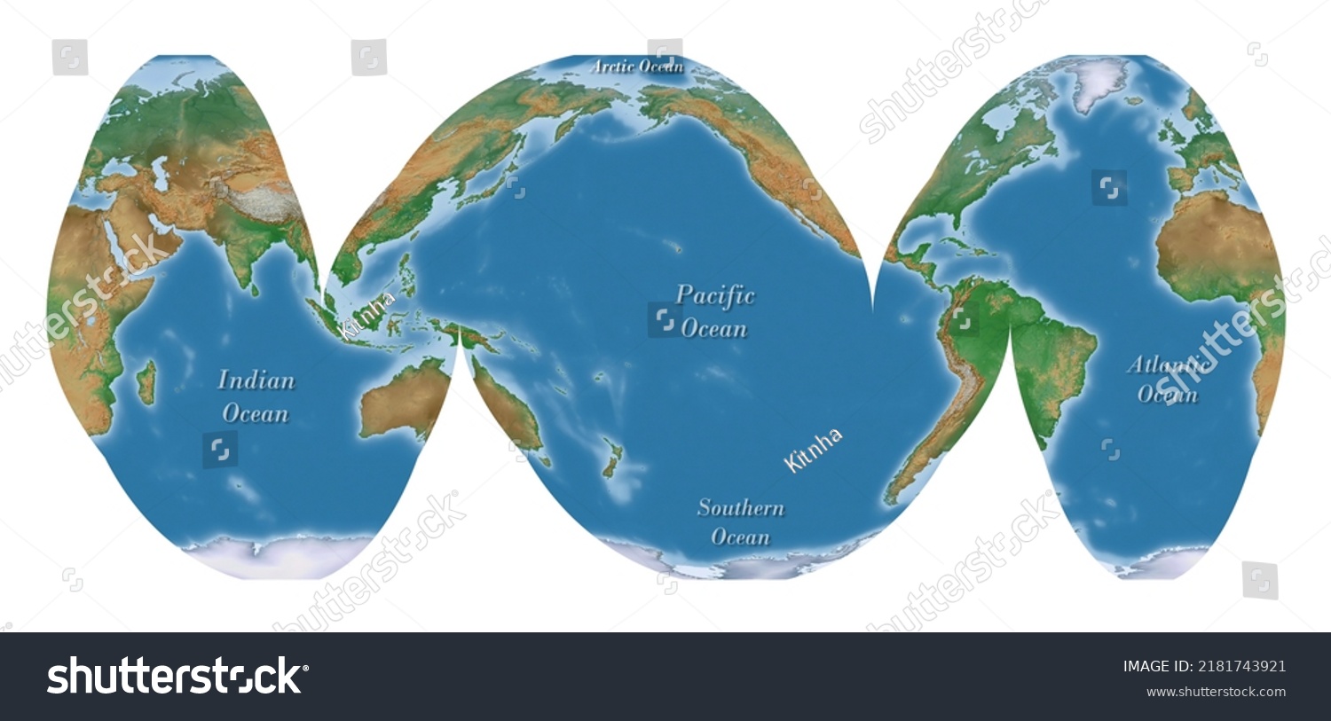 Oceans Map World Stock Illustration 2181743921 Shutterstock Stock Photo Oceans Map Of The World 2181743921