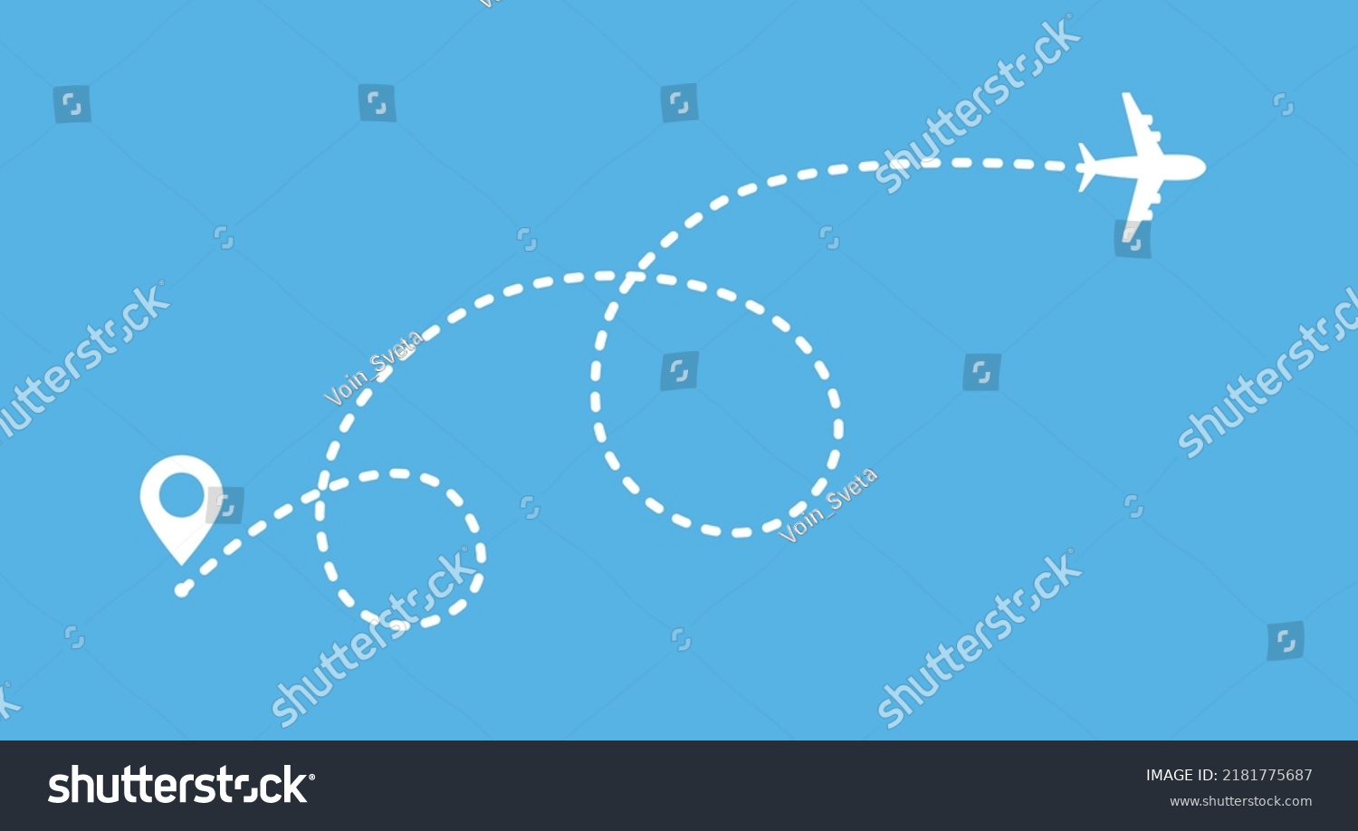 Airplane Line Path Route Vector Illustration Stock Vector (Royalty Free ...