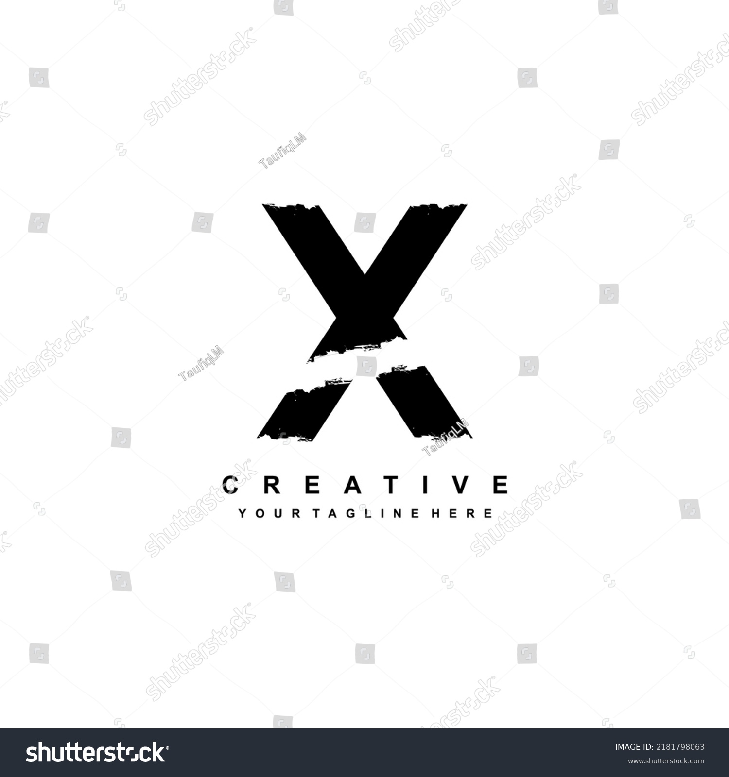 Black Letter X Logo Design Brush Stock Vector (Royalty Free) 2181798063 ...