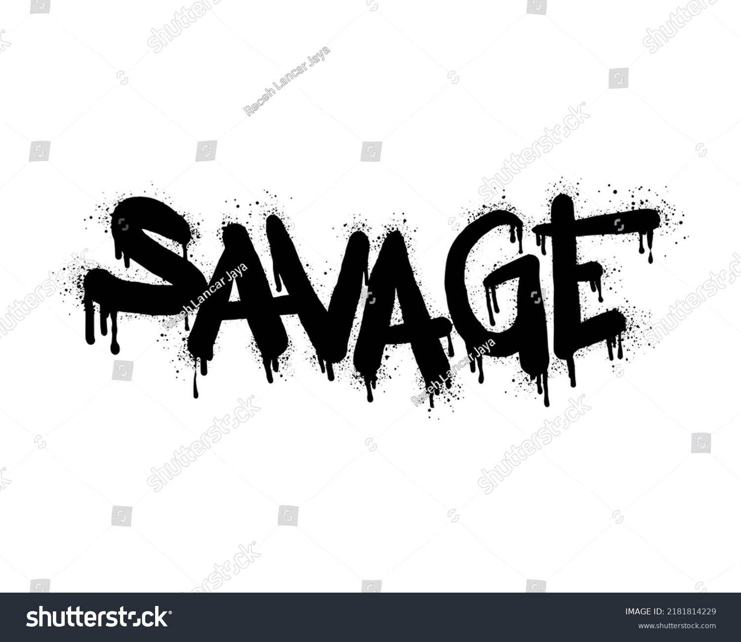 Spray Painted Graffiti Savage Word Black Stock Vector (Royalty Free ...