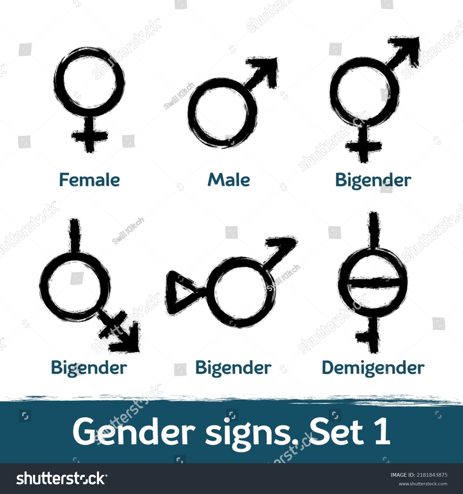 Gender Signs Drawn Brush Lgbt Icons Stock Illustration 2181843875 Shutterstock 0565