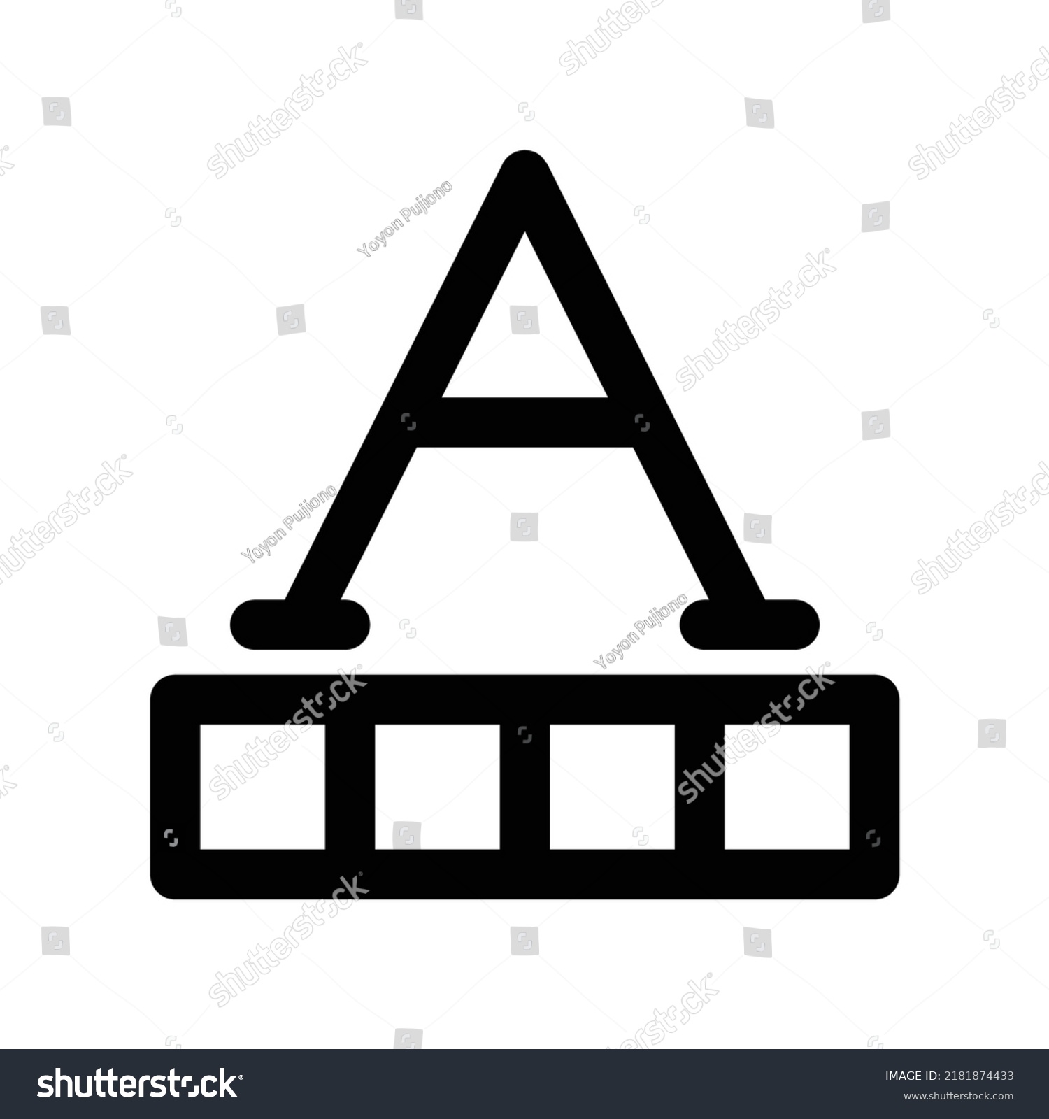 Font Colors Icon Black Outline Style Stock Vector (Royalty Free